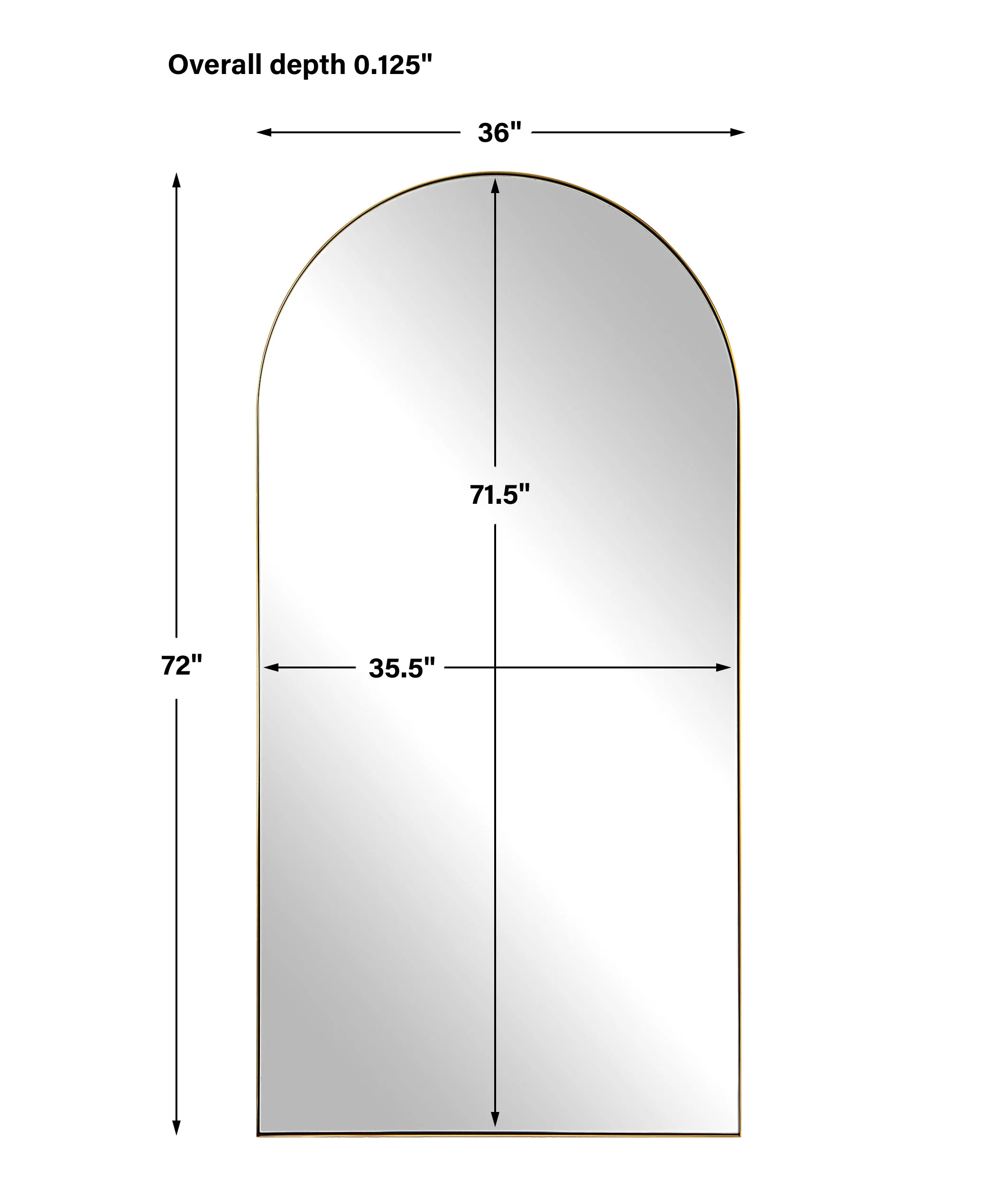 Uttermost Crosley Antique Brass Arch Mirror - Image 3