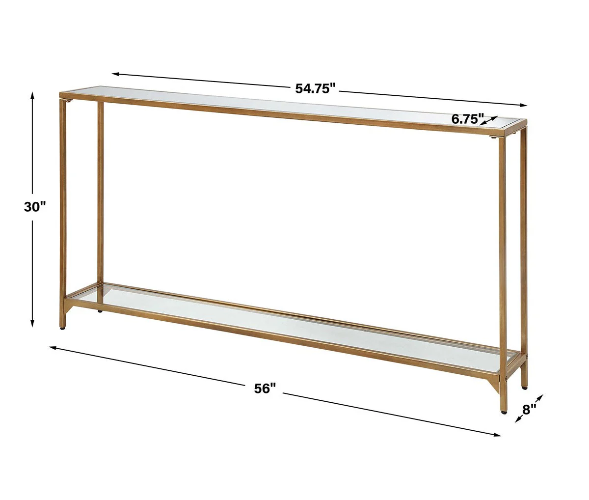 Crosley Narrow Console Table - Gold - Image 6