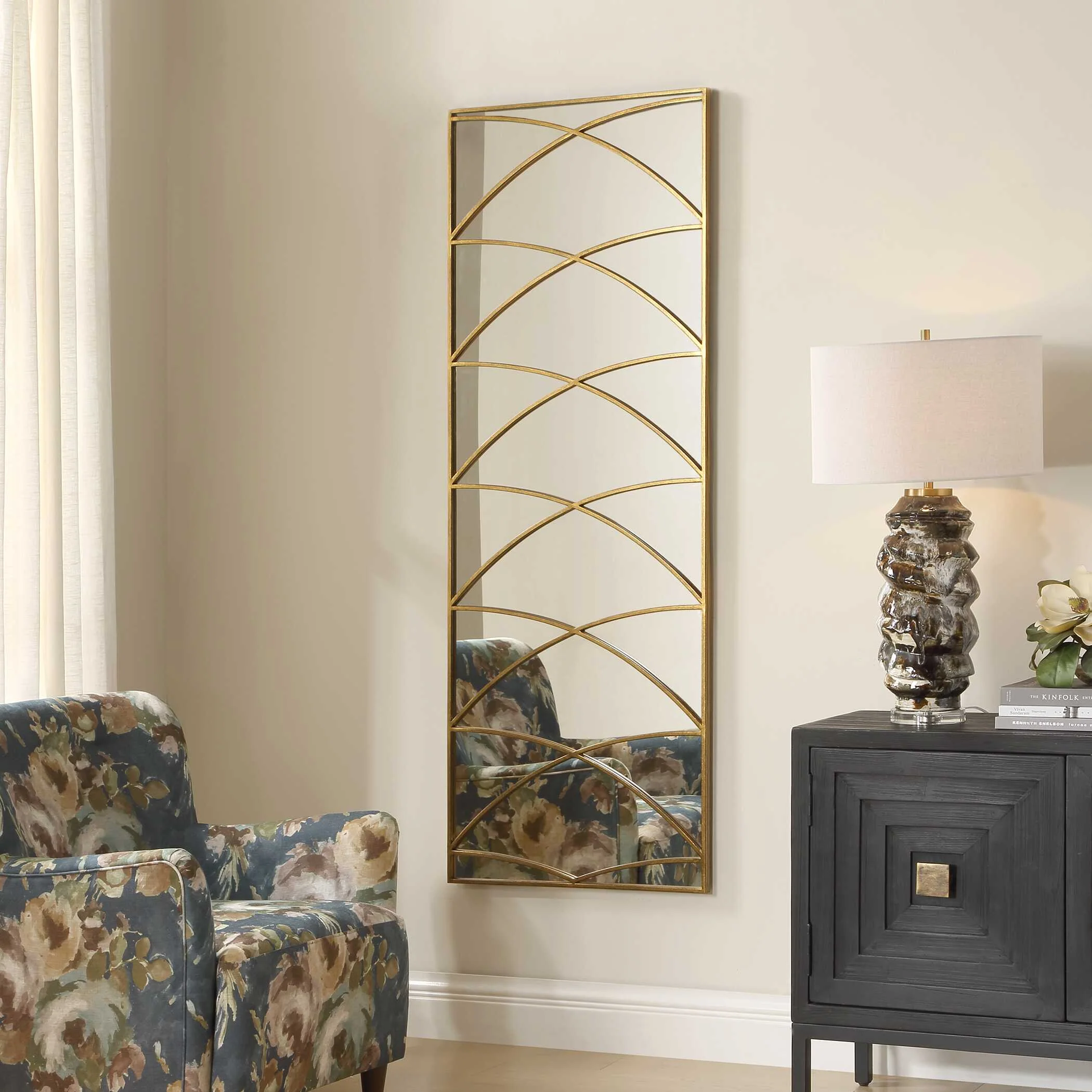 Uttermost Crossed Up Gold Full Length Mirror - Image 3