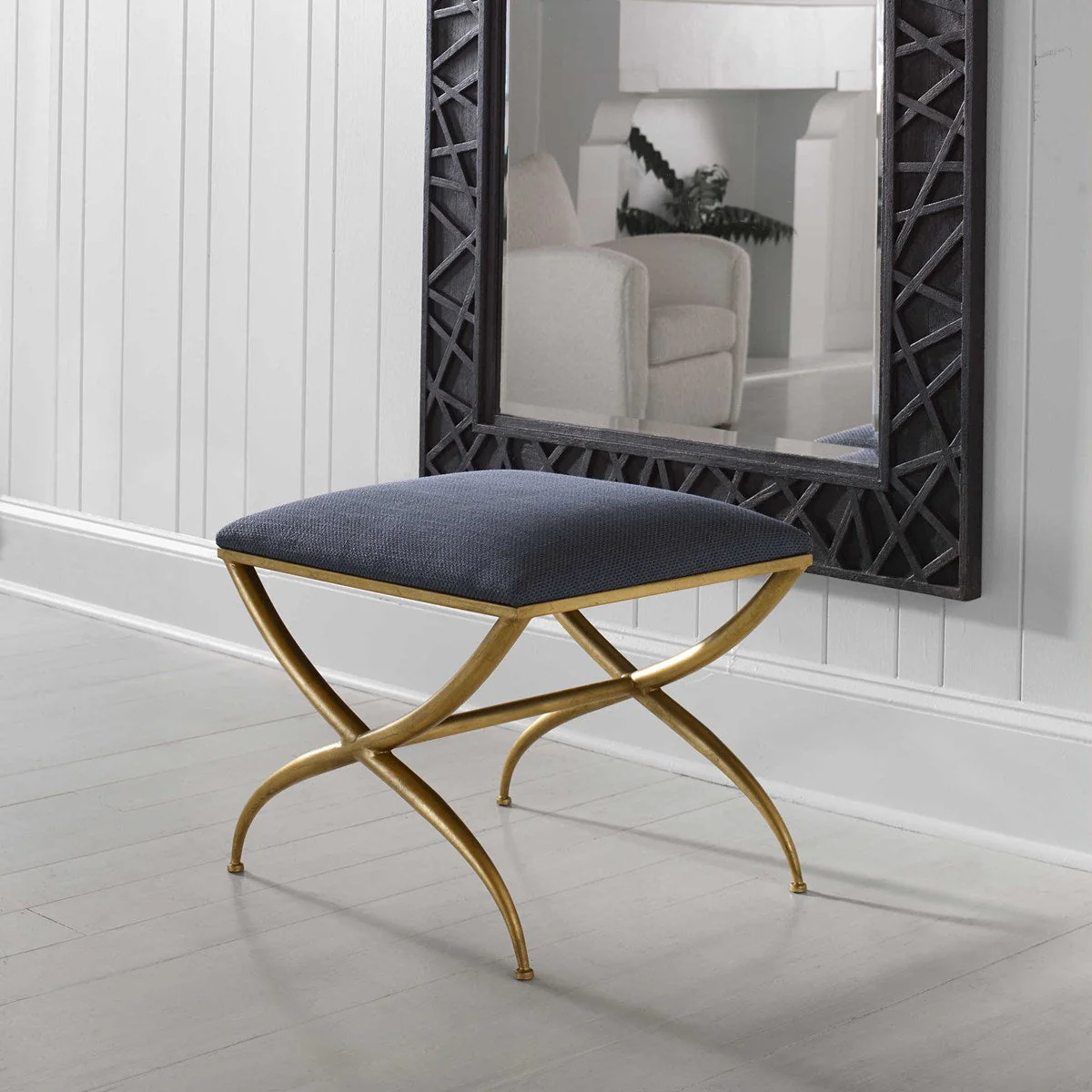 Uttermost Crossing Small Bench, Navy