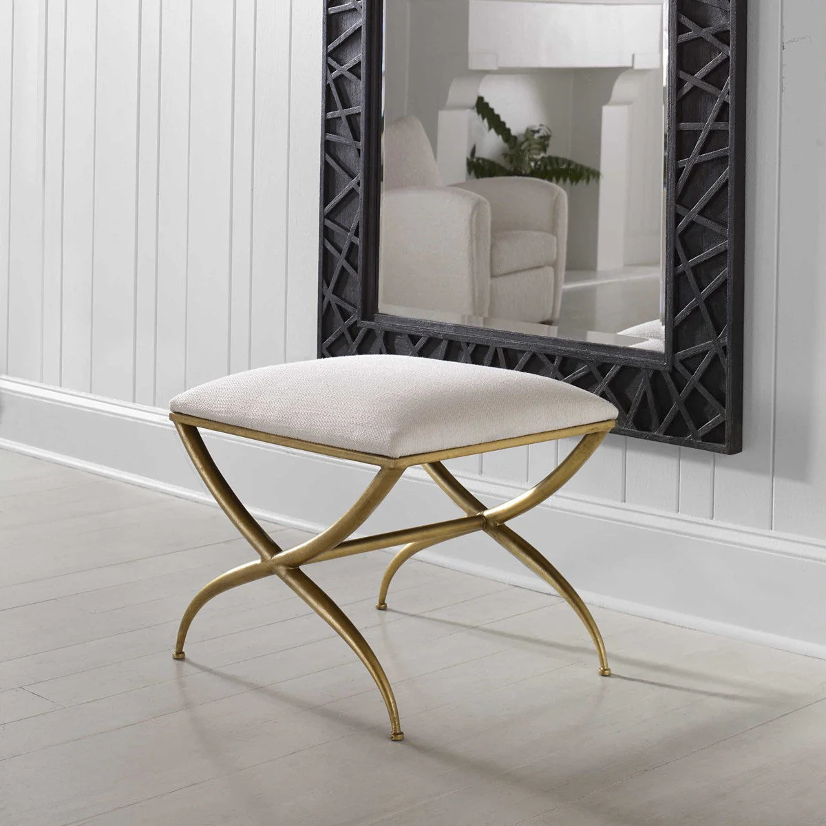 Uttermost Crossing Small Bench, White