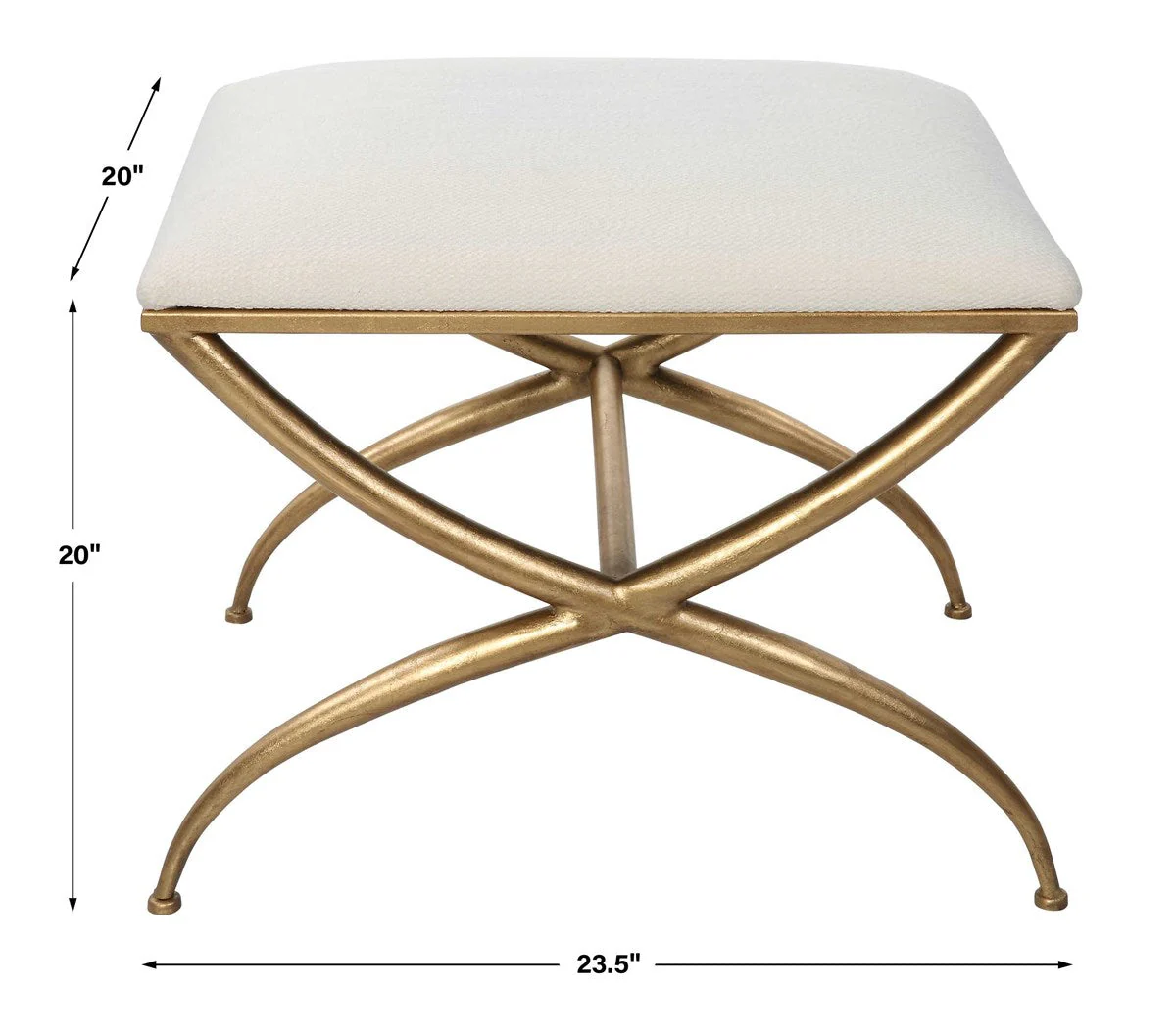 Uttermost Crossing Small Bench, White - Image 6