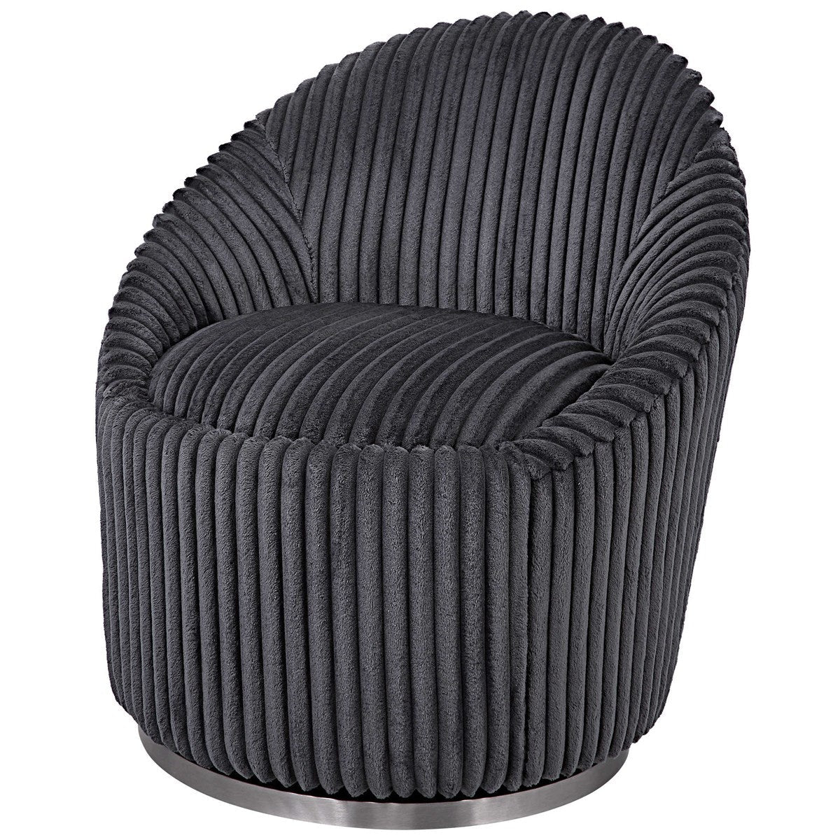 Uttermost Crue Swivel Chair, Gunmetal - Image 3