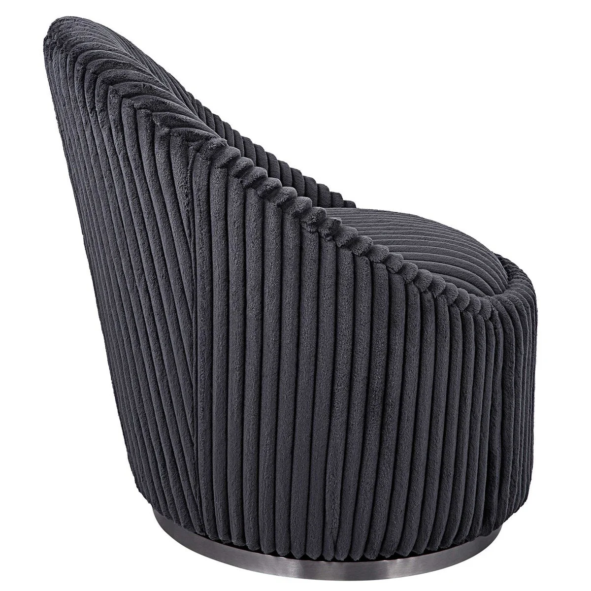 Uttermost Crue Swivel Chair, Gunmetal - Image 4