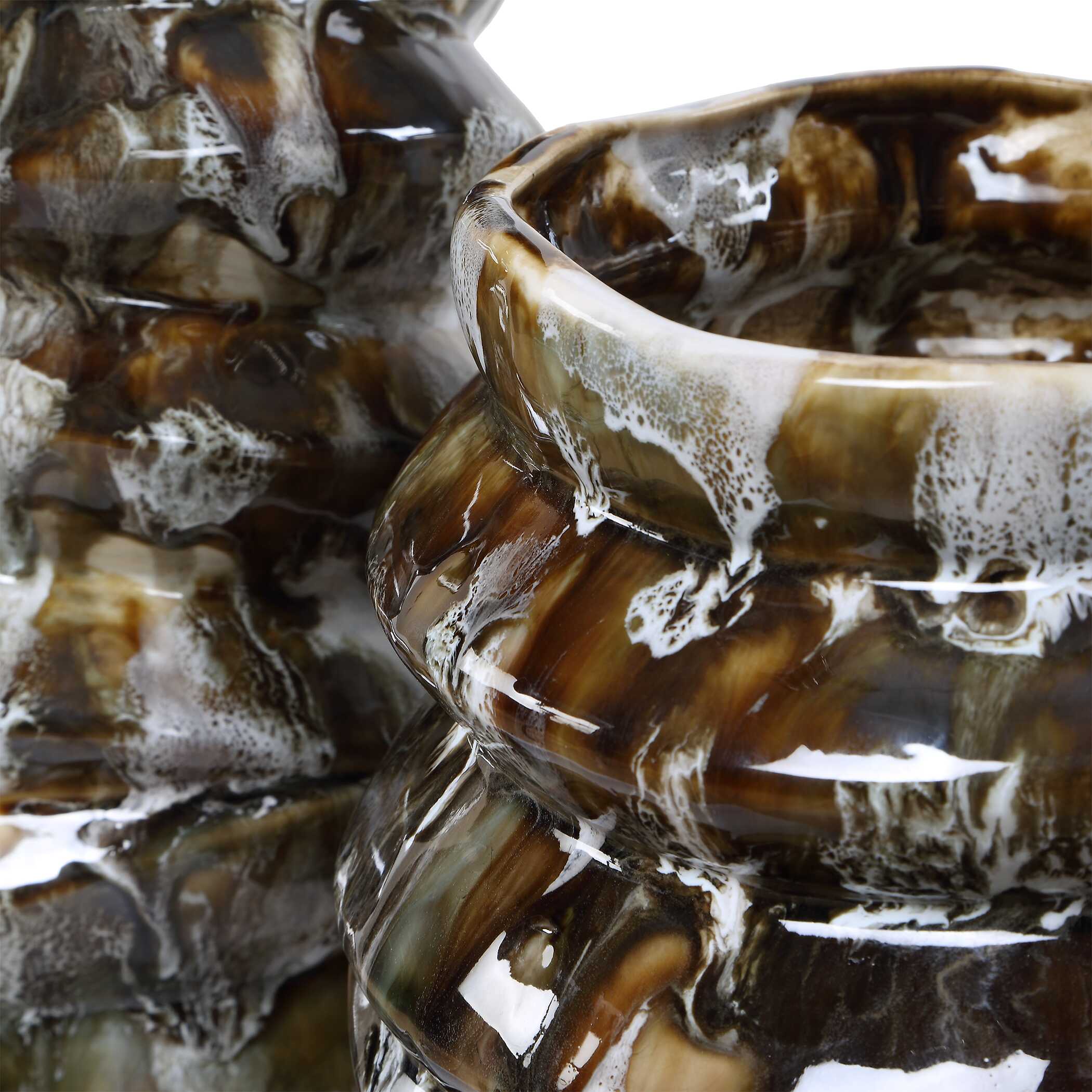 Uttermost Cuoco Glazed Brown Vases, S/2 - Image 3