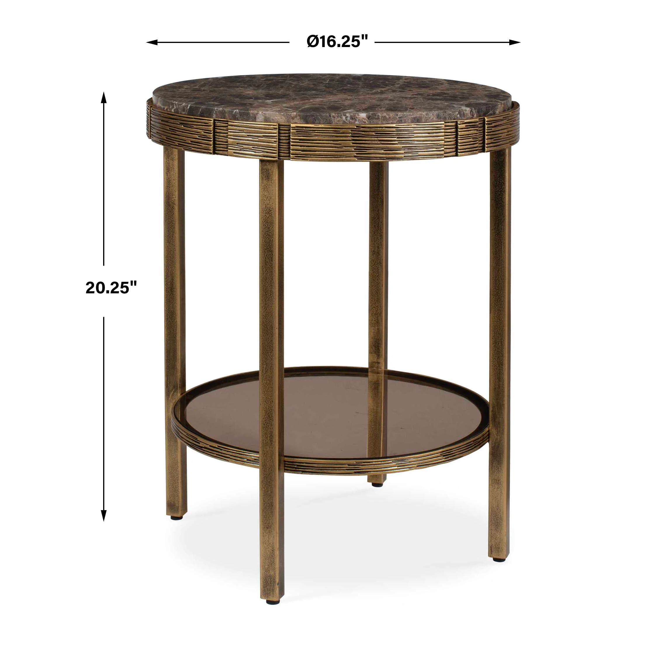 Uttermost Cusano Round Dark Marble Accent Table - Image 3