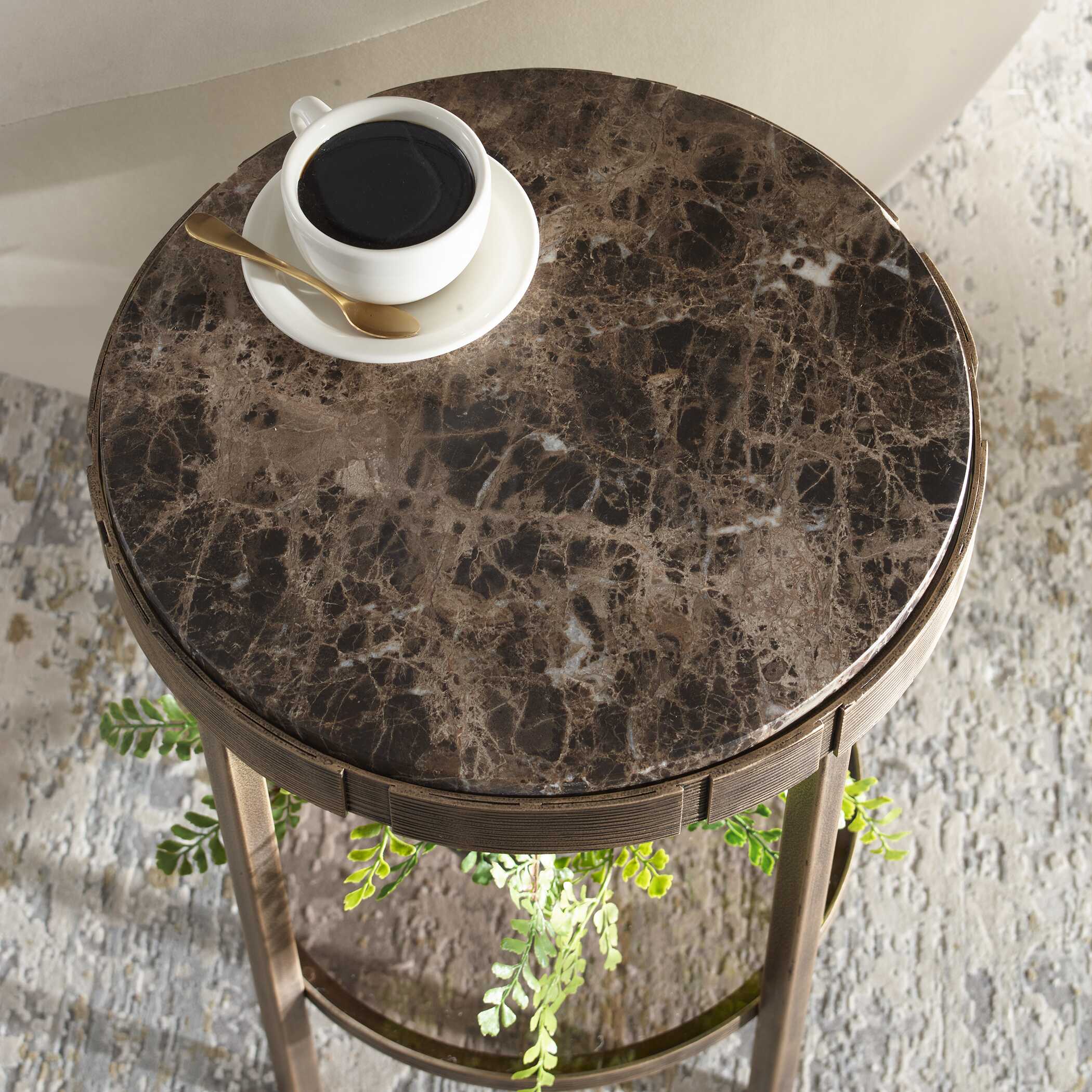 Uttermost Cusano Round Dark Marble Accent Table - Image 5