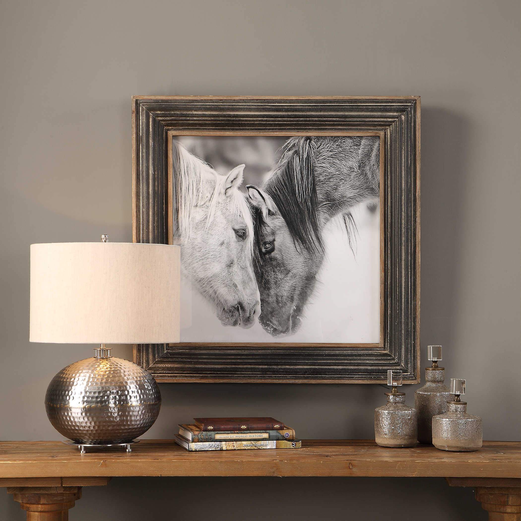 Uttermost Custom Black and White Horses Framed Print