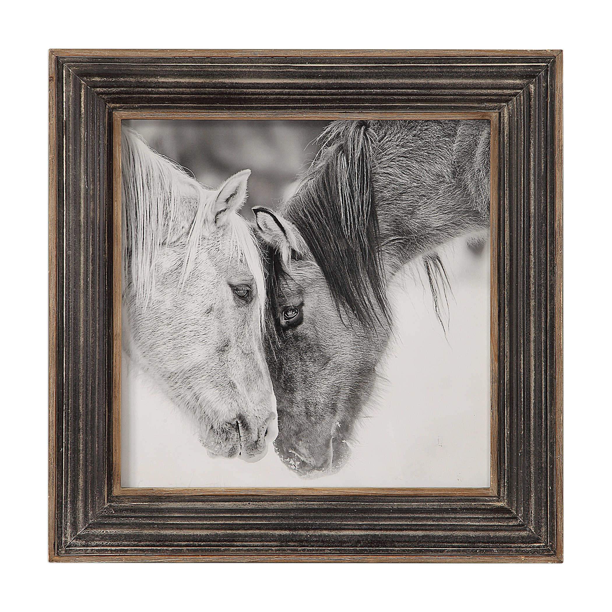 Uttermost Custom Black and White Horses Framed Print - Image 2