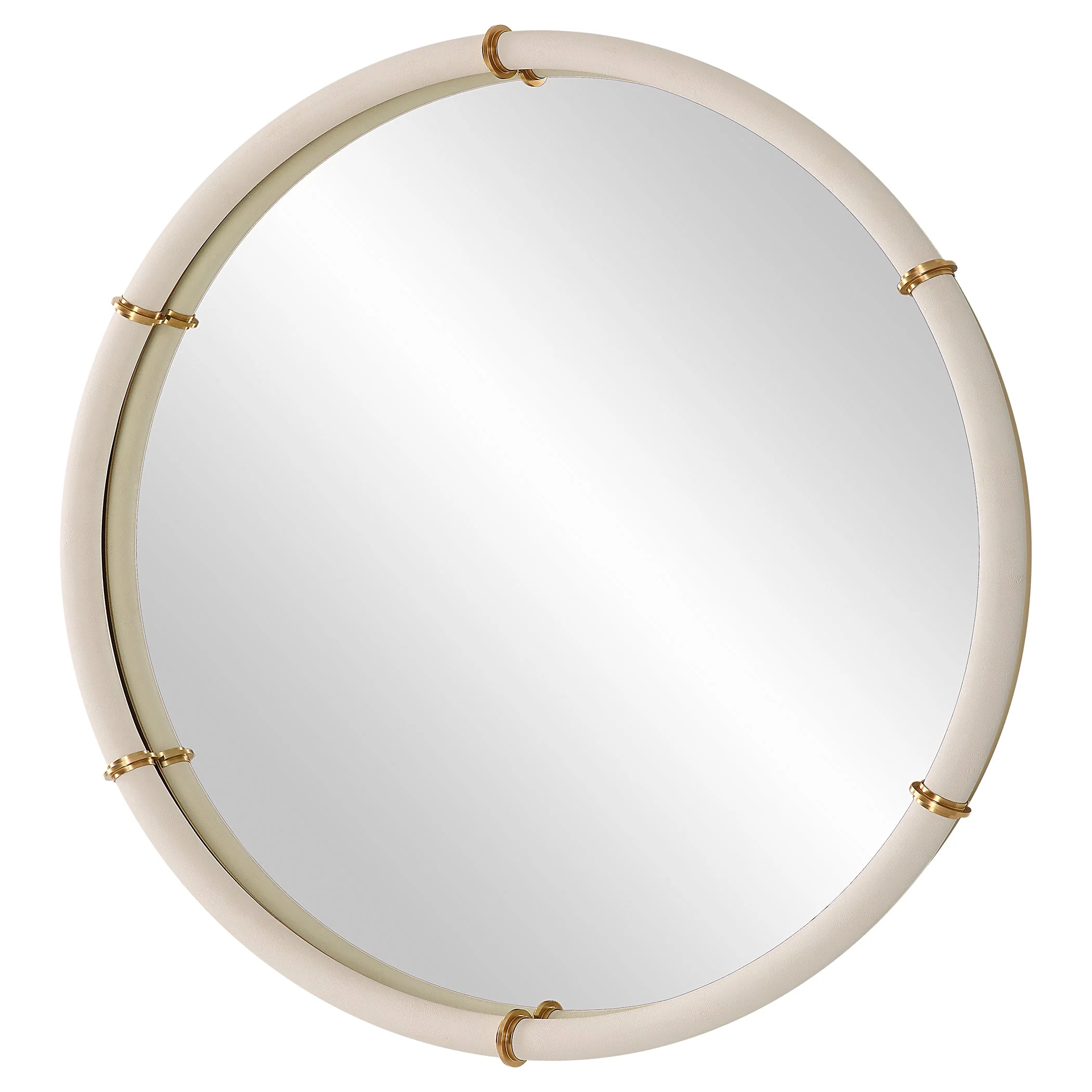 Uttermost Cyprus White Round Mirror - Image 4