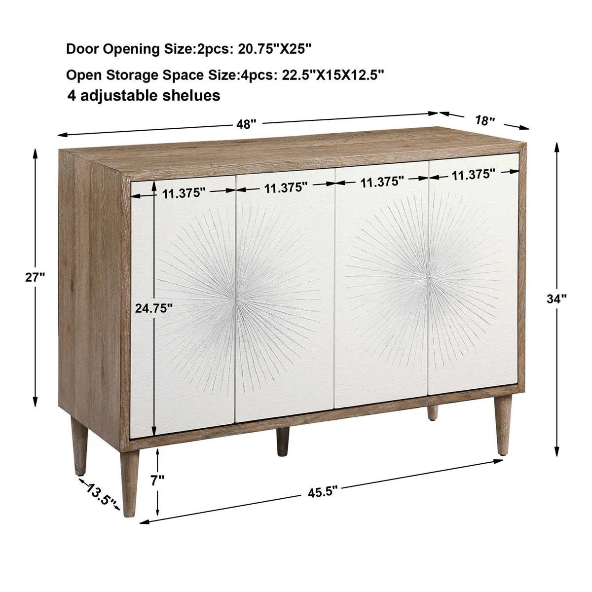 Uttermost Dani 4 Door Cabinet - Image 7