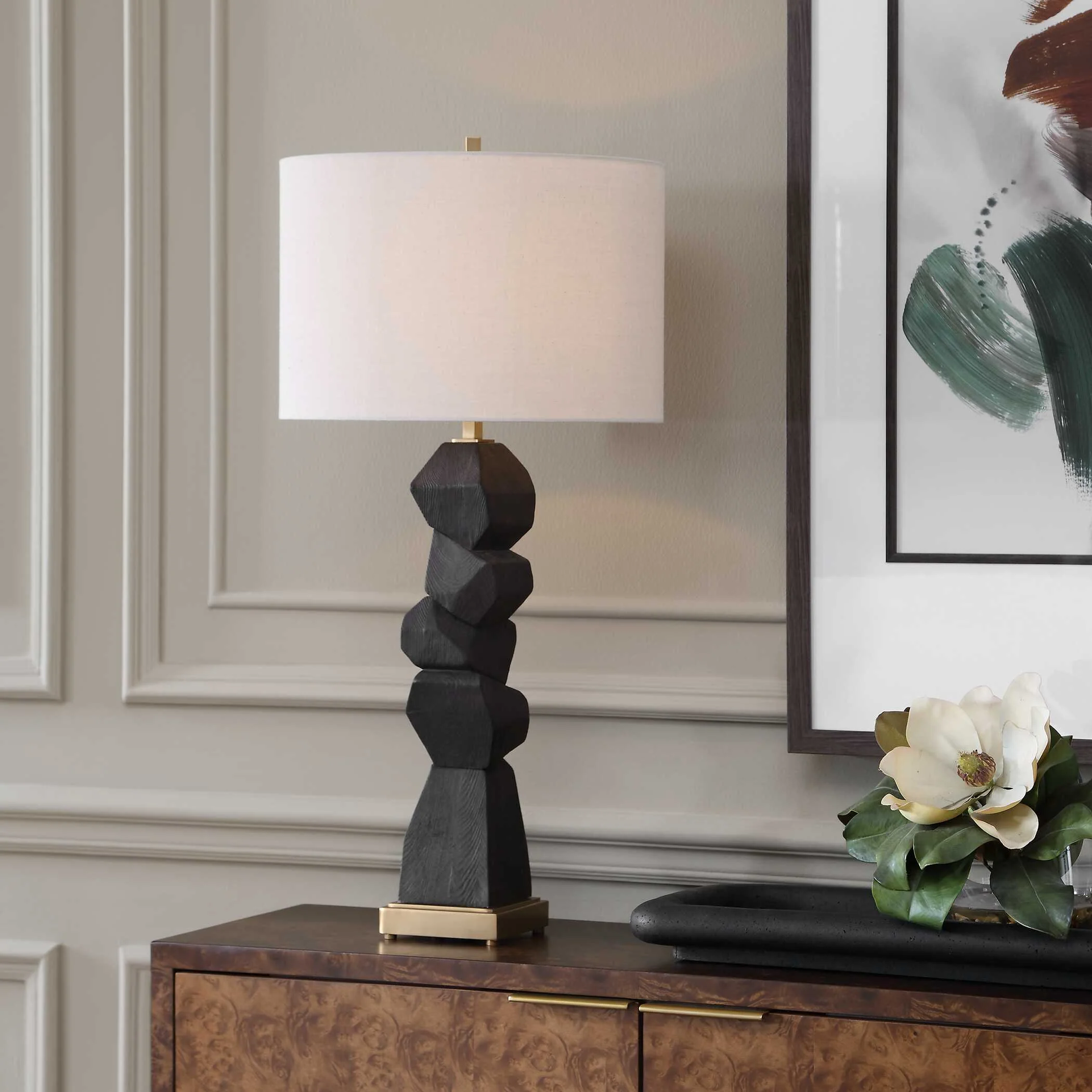 Uttermost Demelo Stacked Wood Table Lamp - Image 2