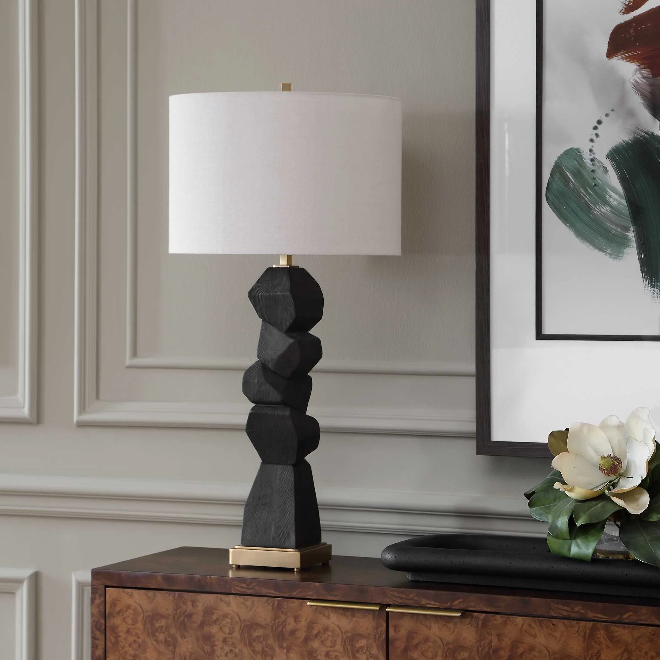 Uttermost Demelo Stacked Wood Table Lamp - Image 3