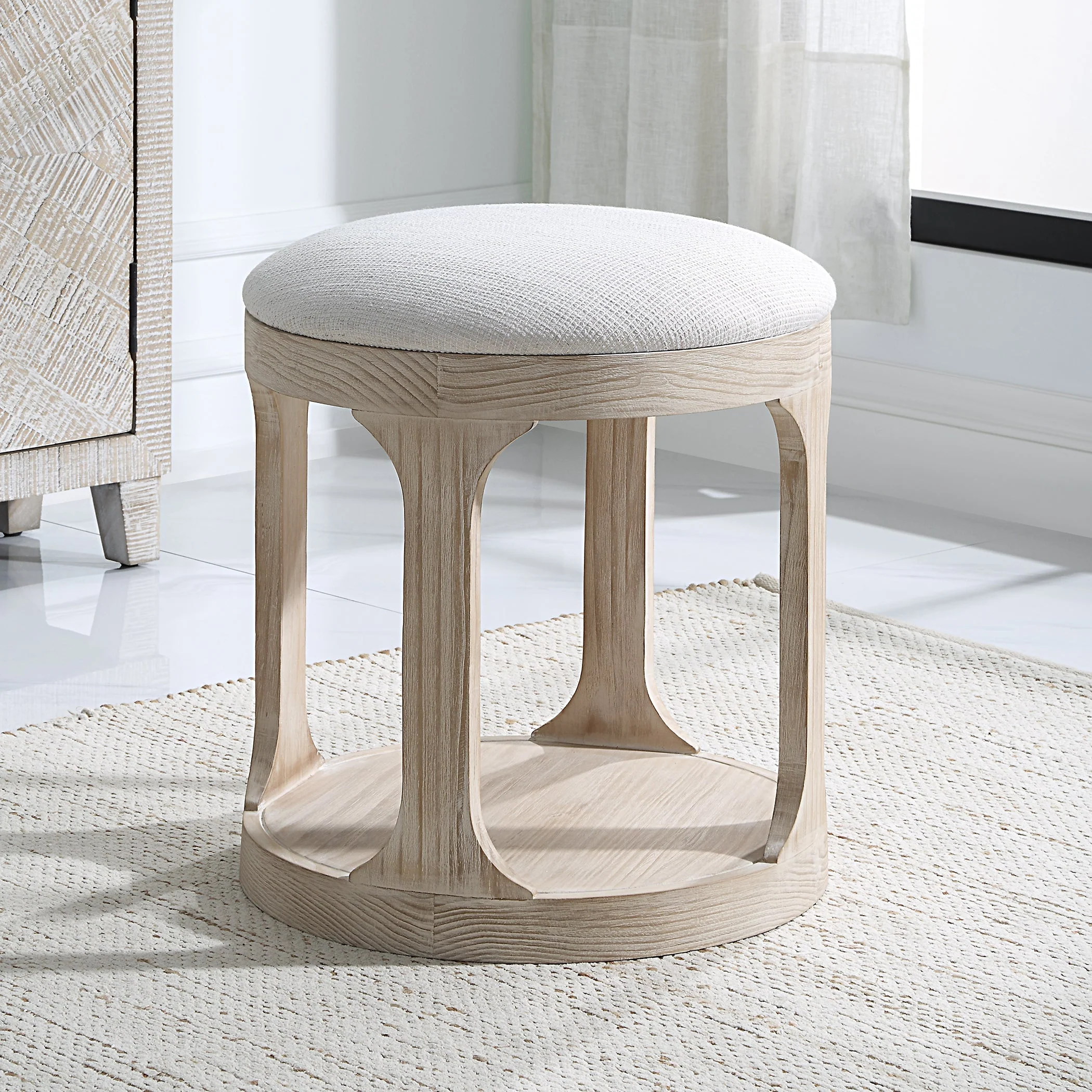 Uttermost Dennen Oak Ottoman - Image 2