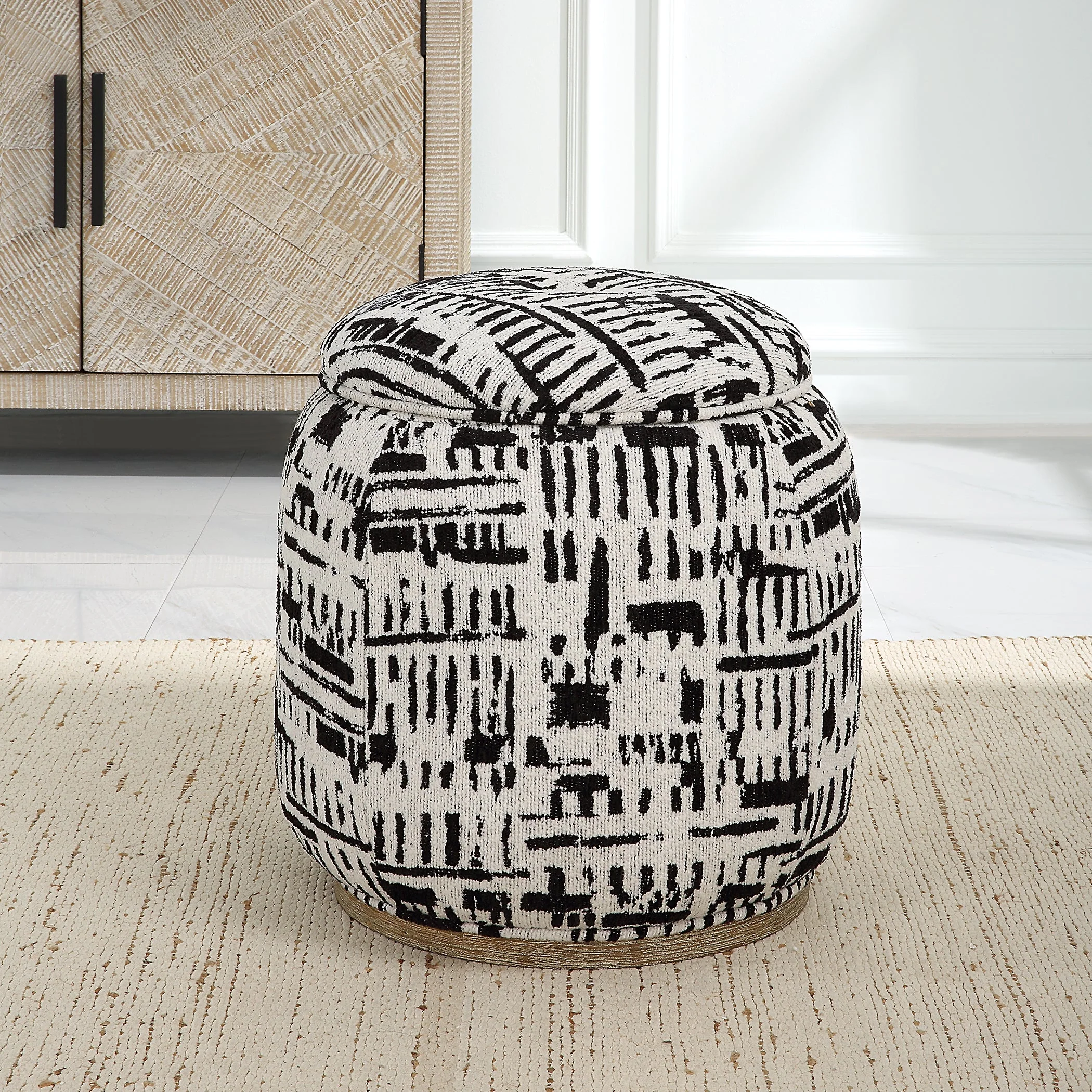 Uttermost Dialogue Poof Ottoman - Image 2