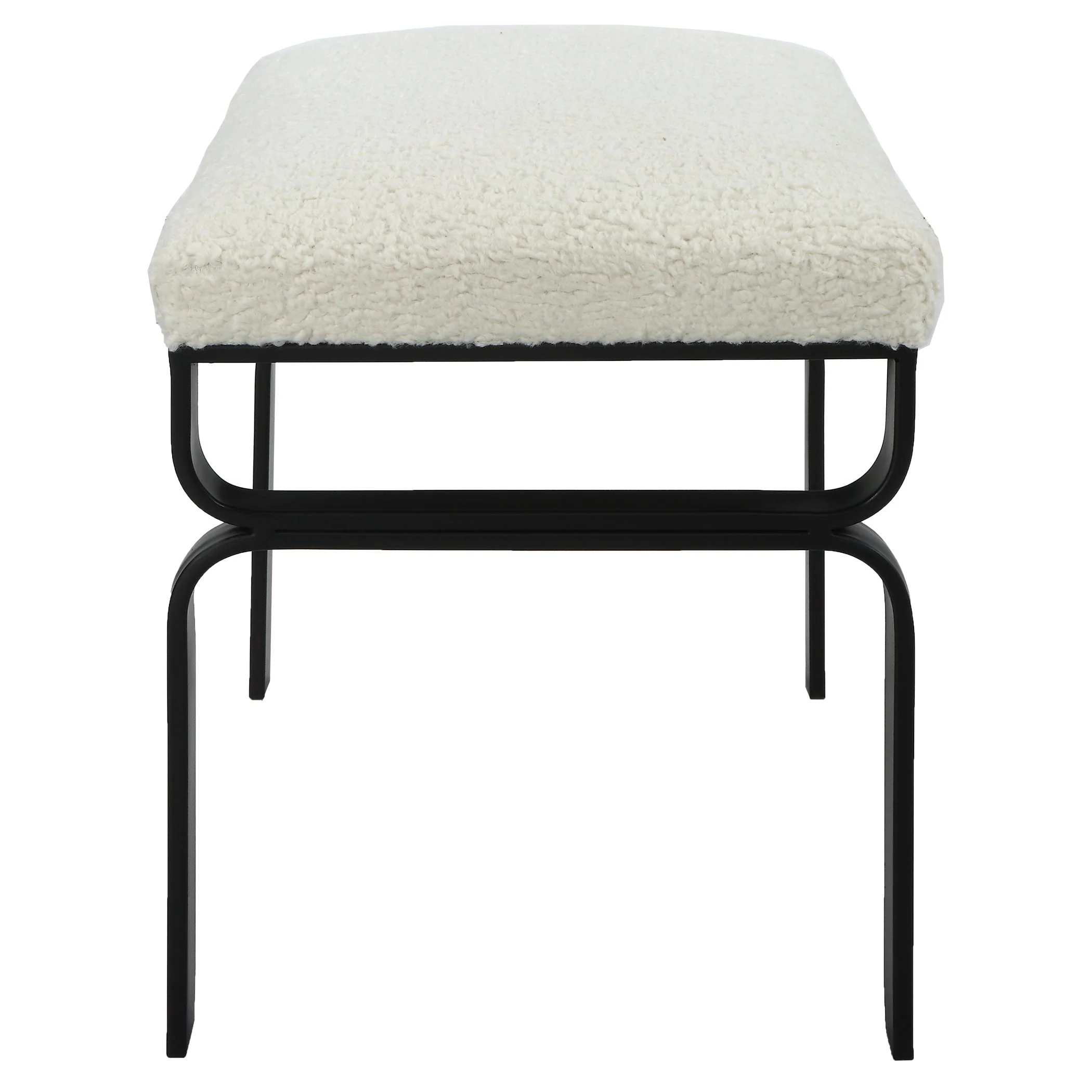 Uttermost Diverge White Shearling Small Bench - Image 6