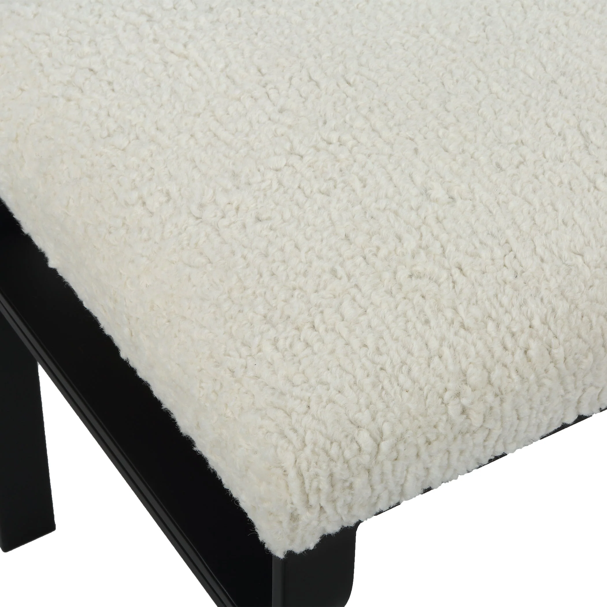 Uttermost Diverge White Shearling Small Bench - Image 7