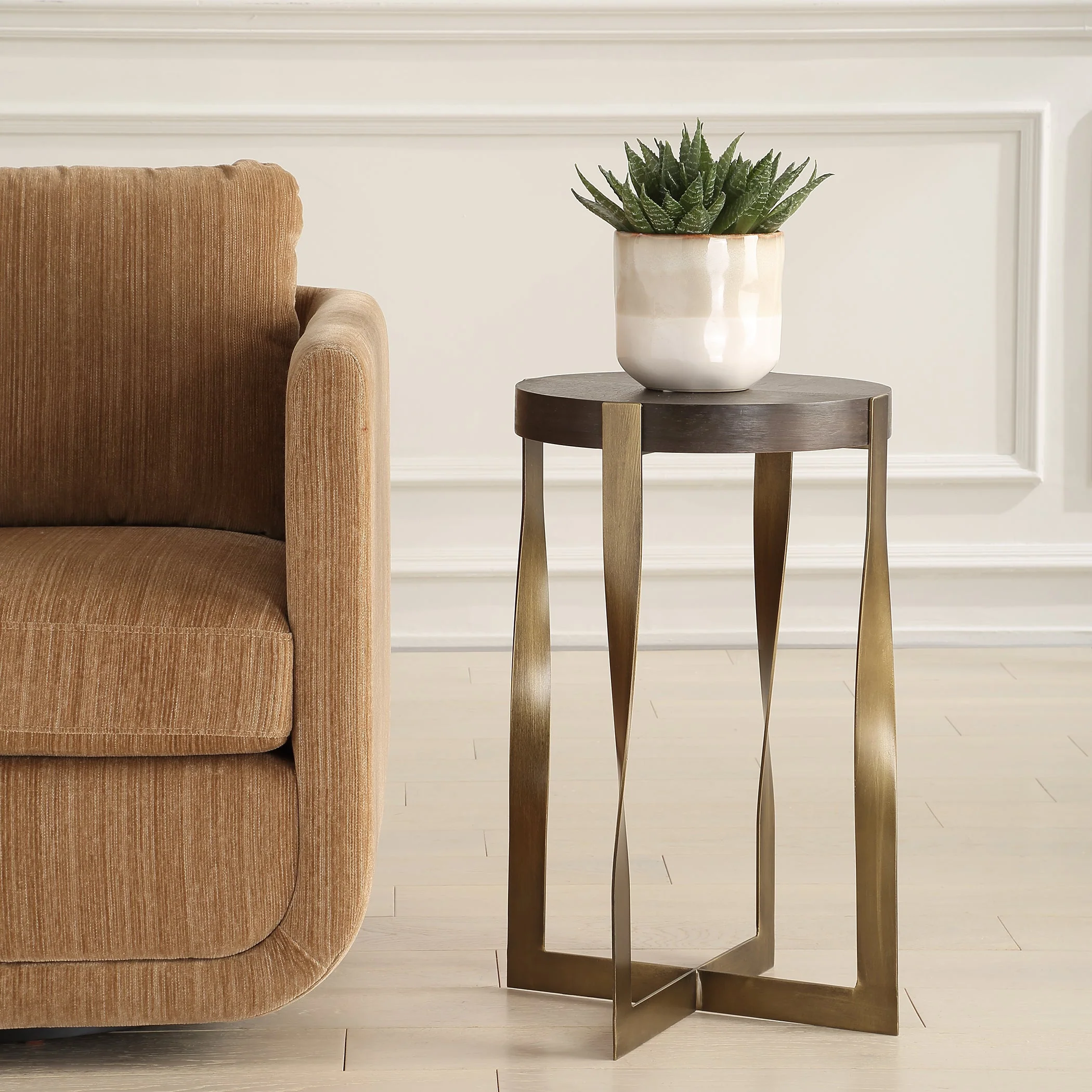 Uttermost Drew Brass Accent Table - Image 2