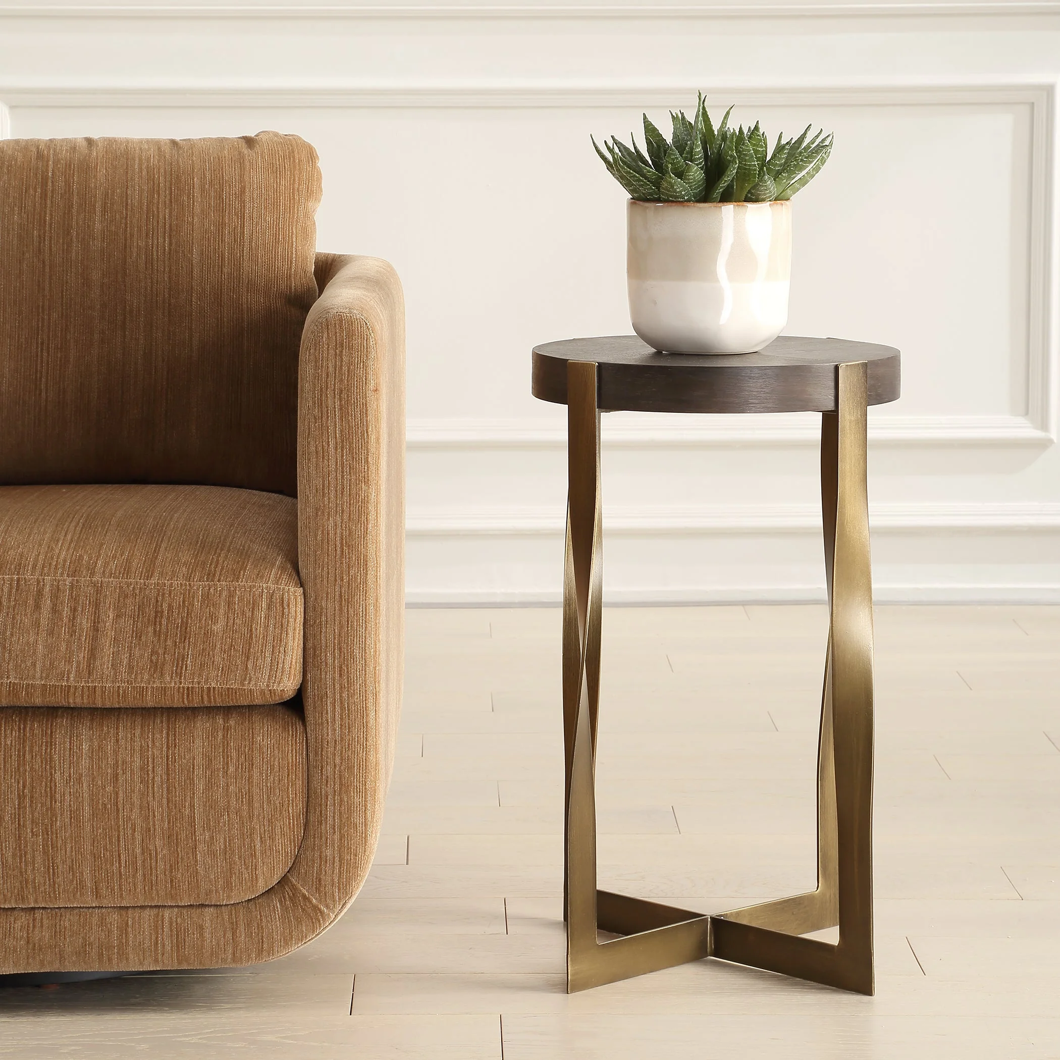 Uttermost Drew Brass Accent Table - Image 3