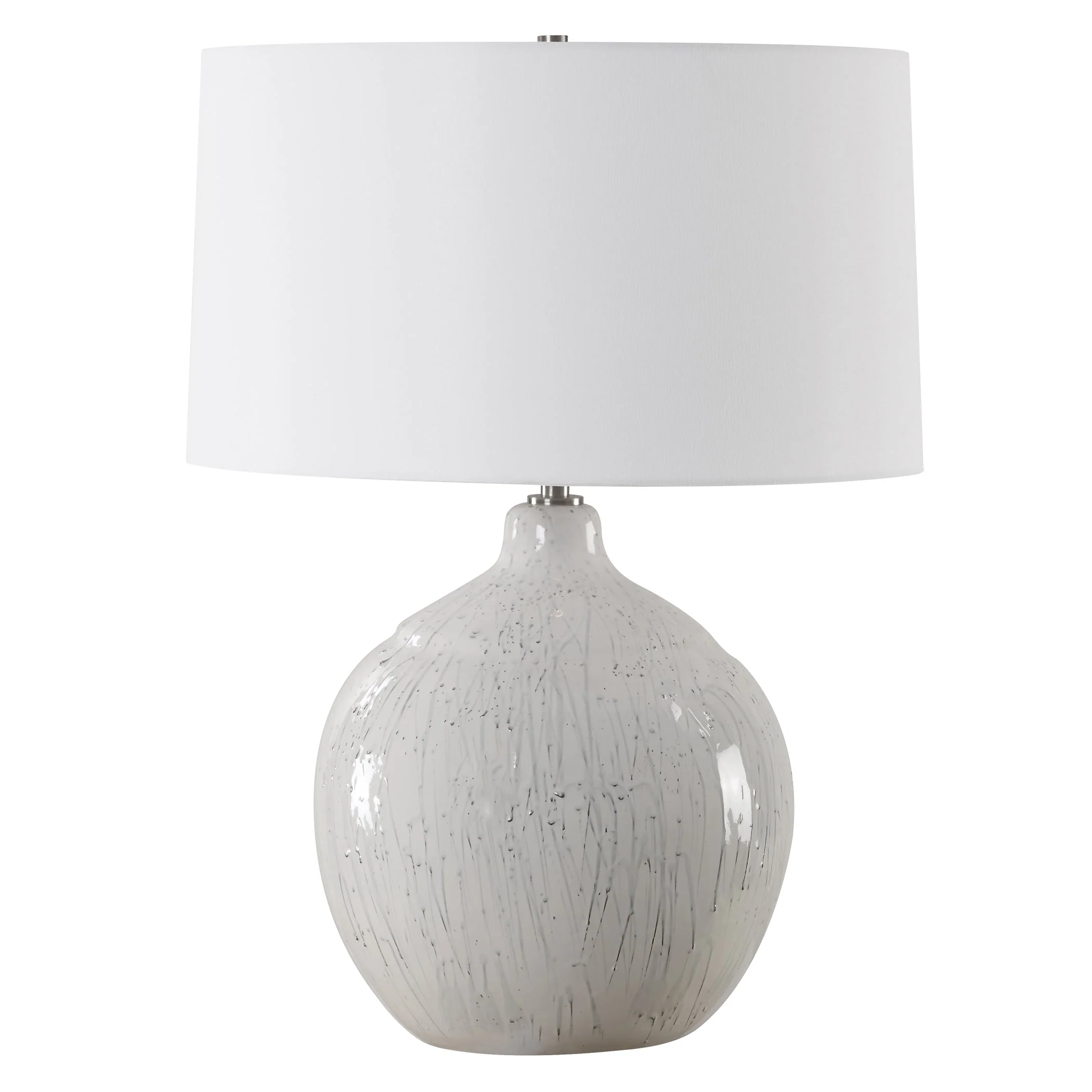 Uttermost Dribble White Glaze Table Lamp - Image 4