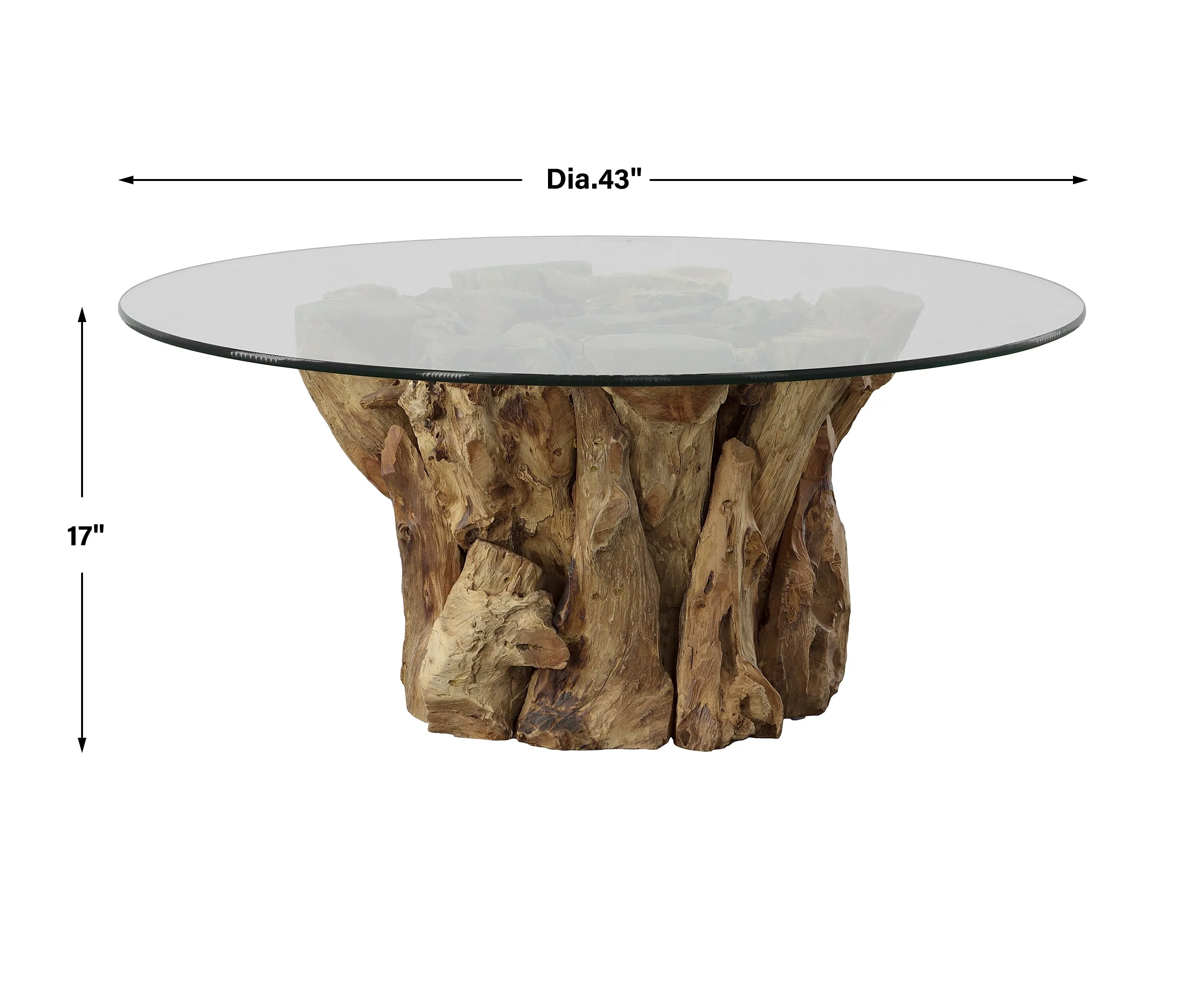 Uttermost Driftwood Glass Top Large Coffee Table - Image 3