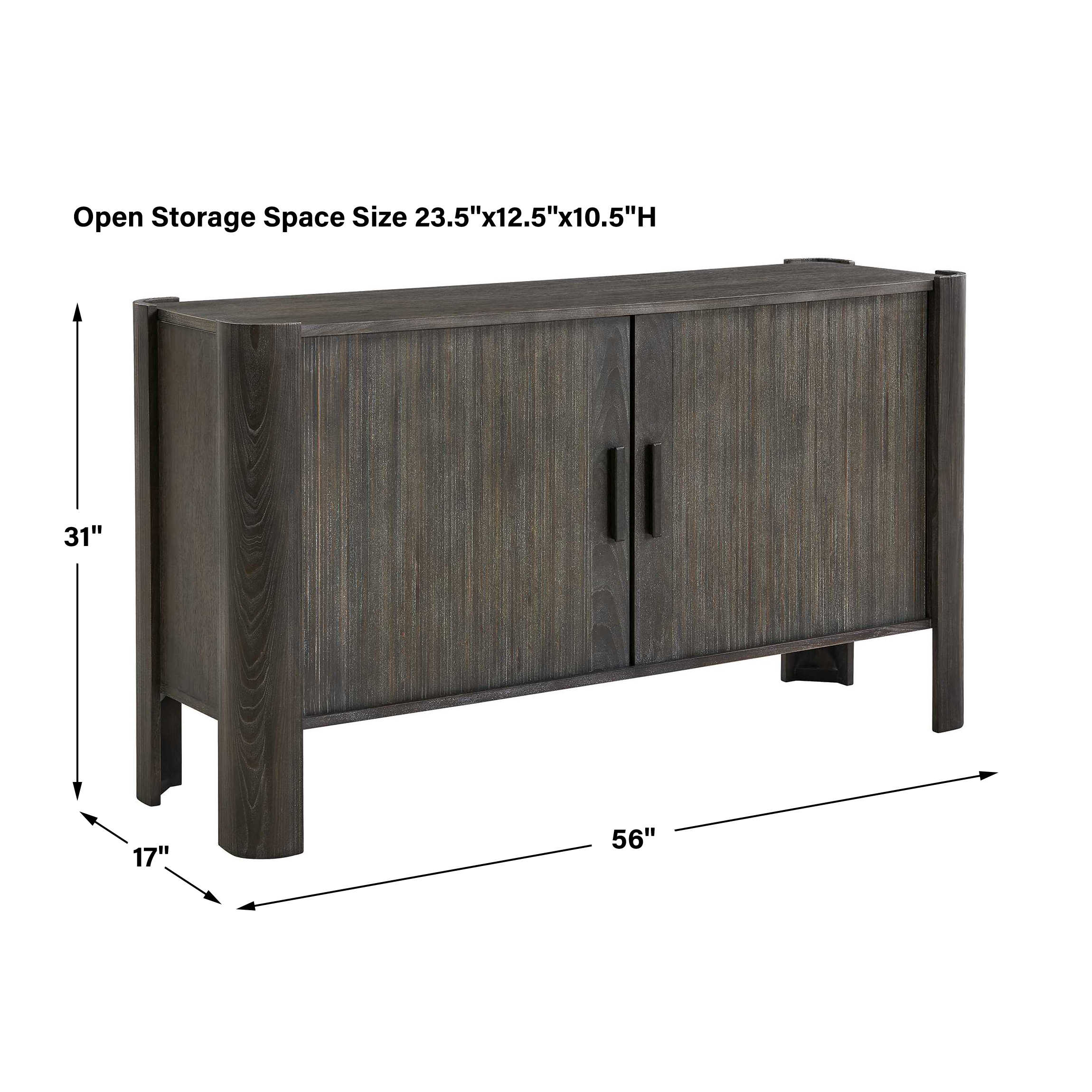 Uttermost Drury 2 Door Dark Gray Cabinet - Image 3