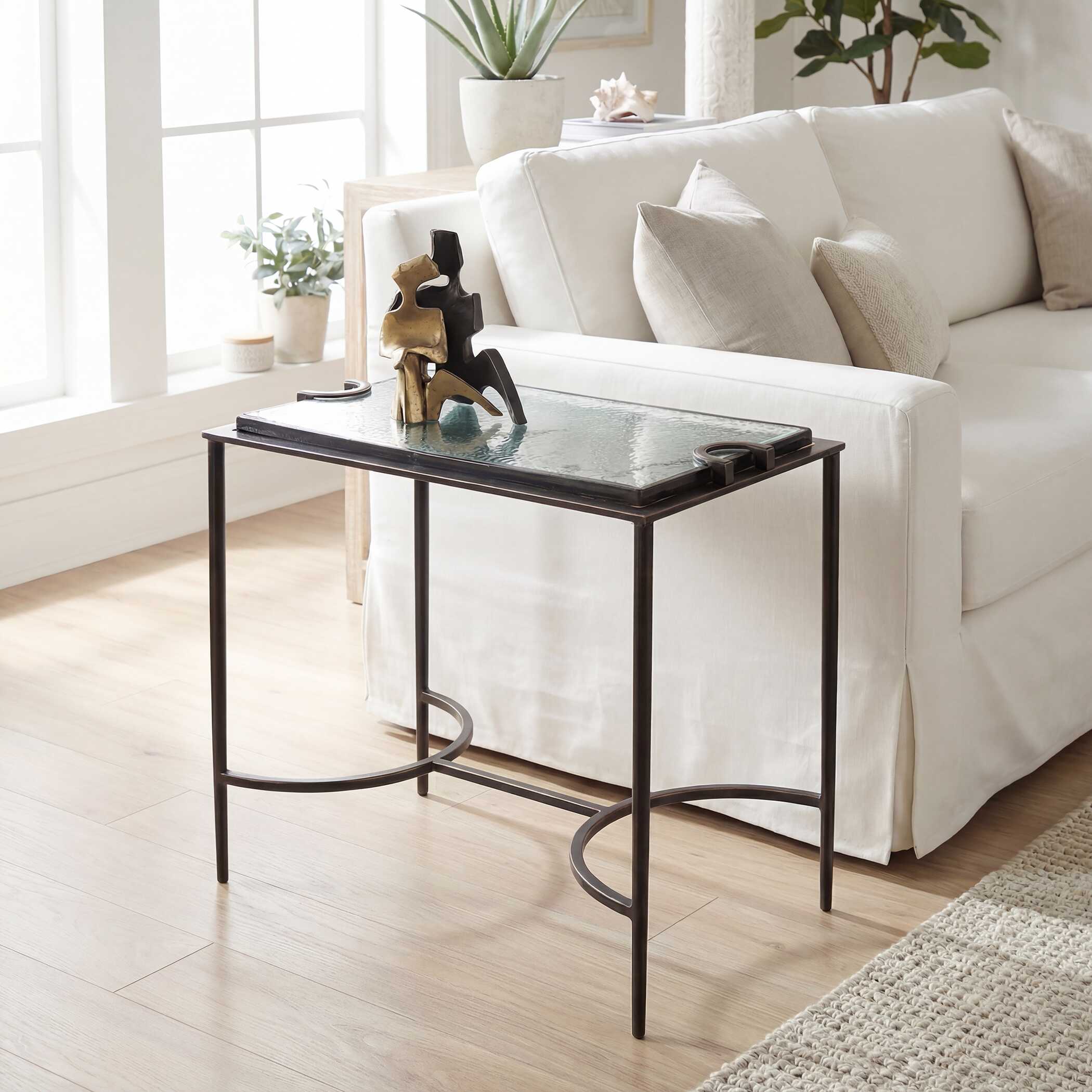 Uttermost Eisen Textured Glass Accent Table - Image 2