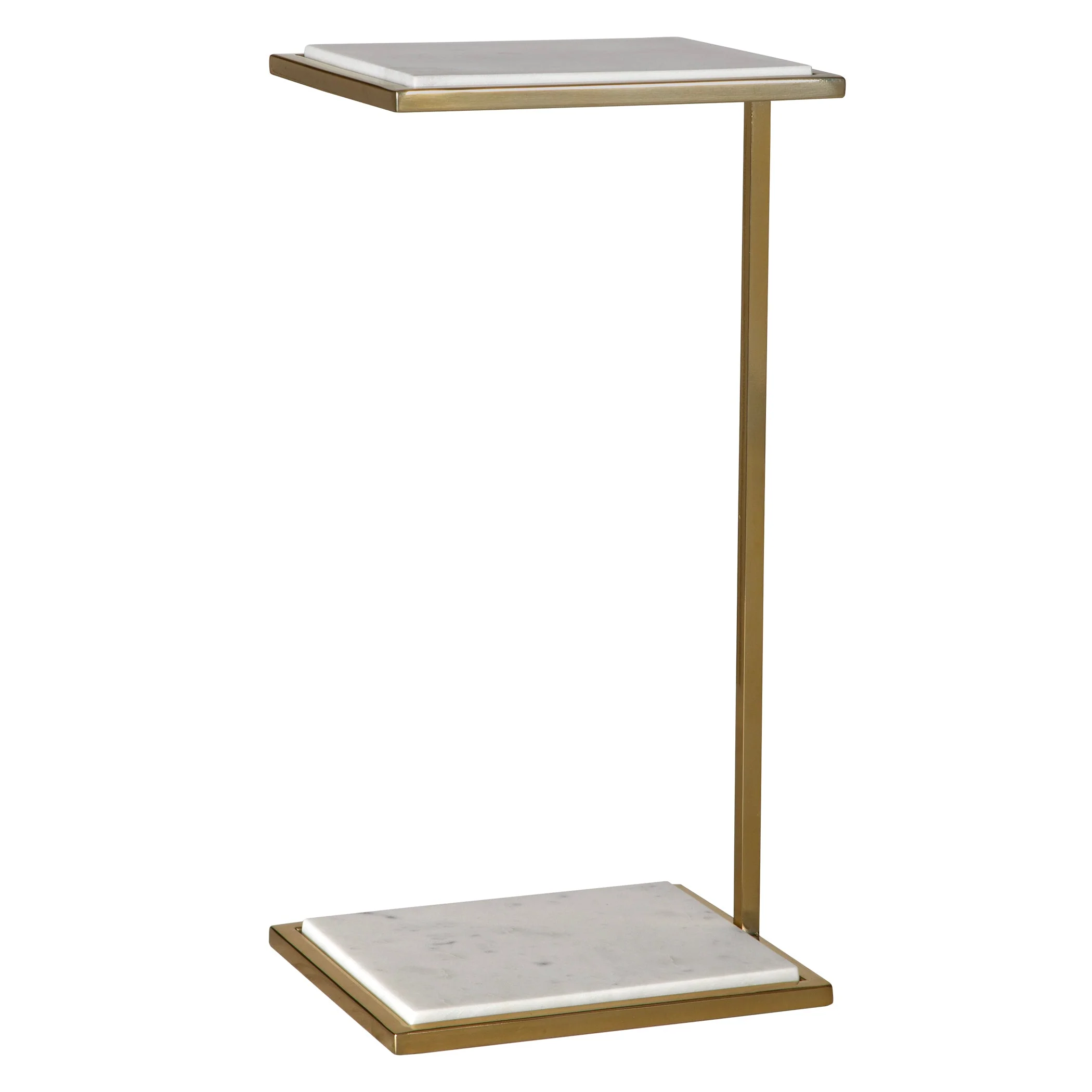 Uttermost Elevate White Marble Drink Table - Image 4