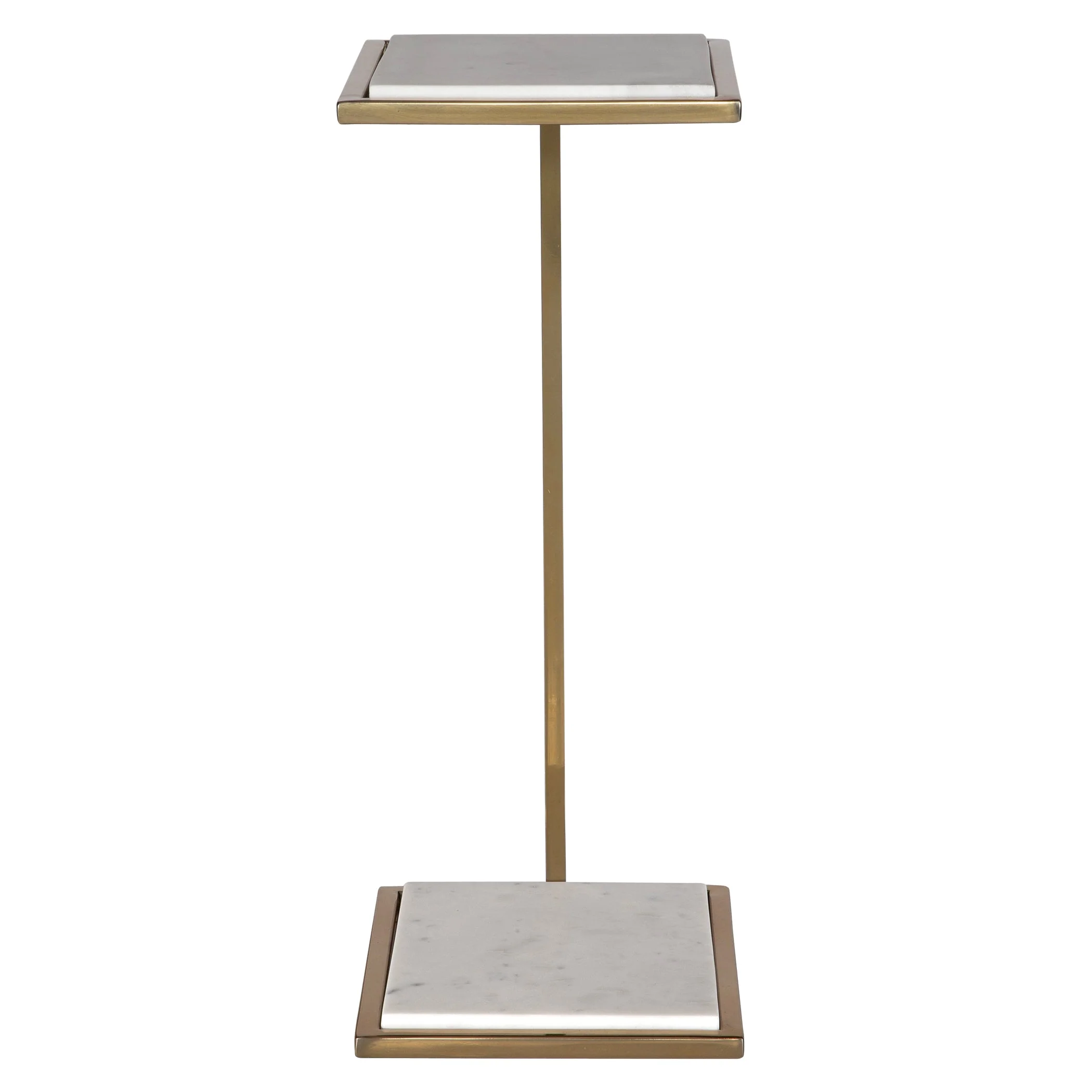 Uttermost Elevate White Marble Drink Table - Image 5
