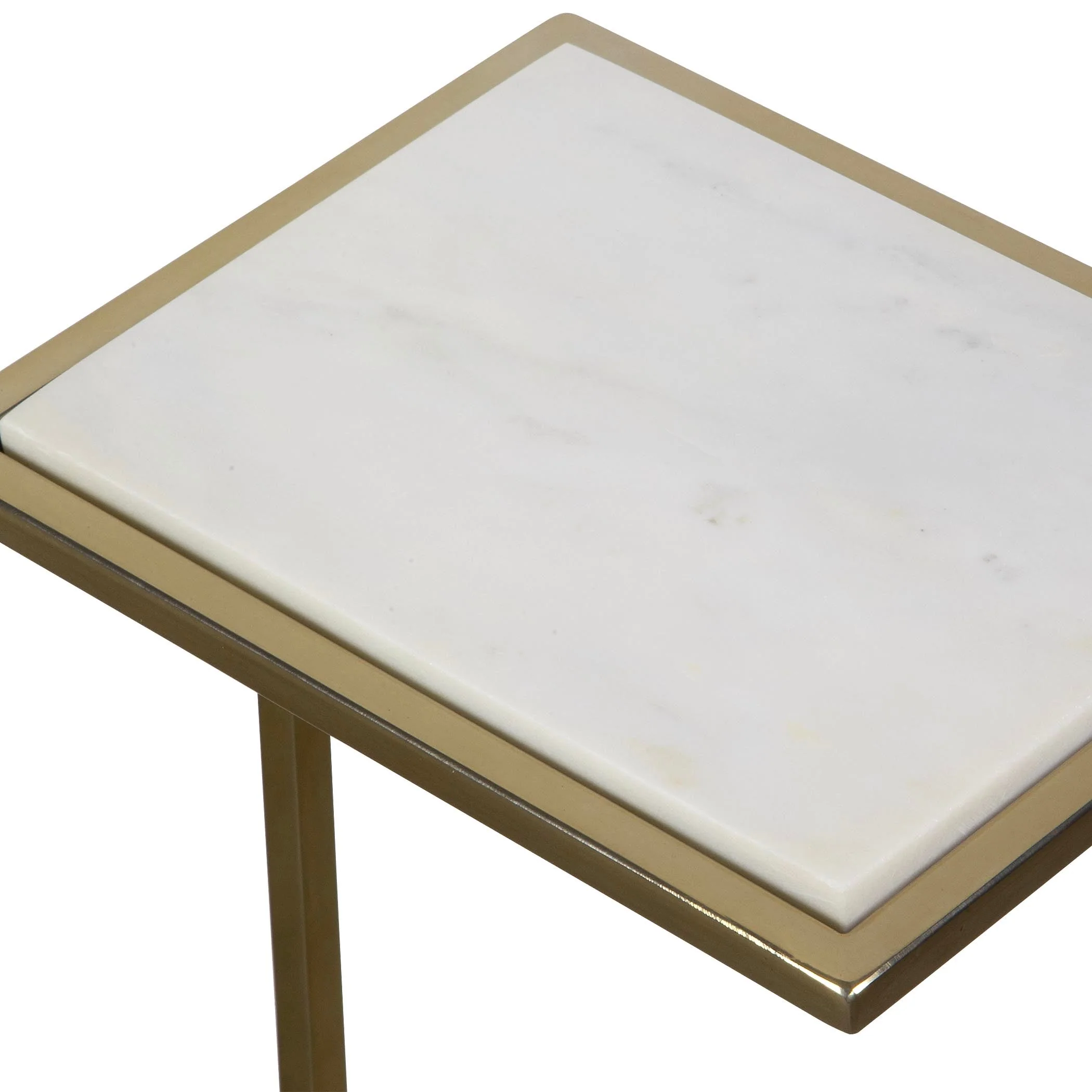 Uttermost Elevate White Marble Drink Table - Image 6