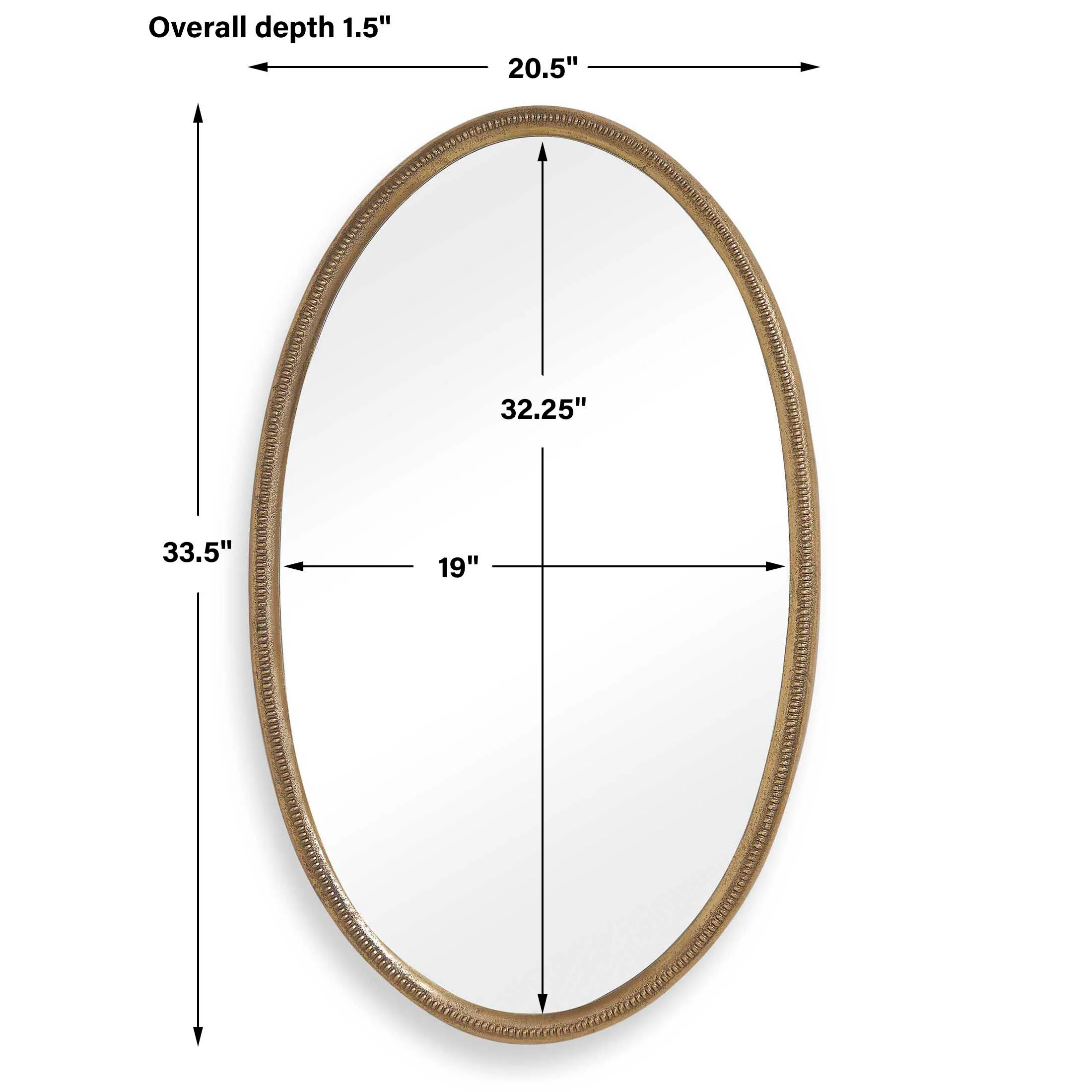 Uttermost Ellis Beaded Brass Oval Mirror - Image 3