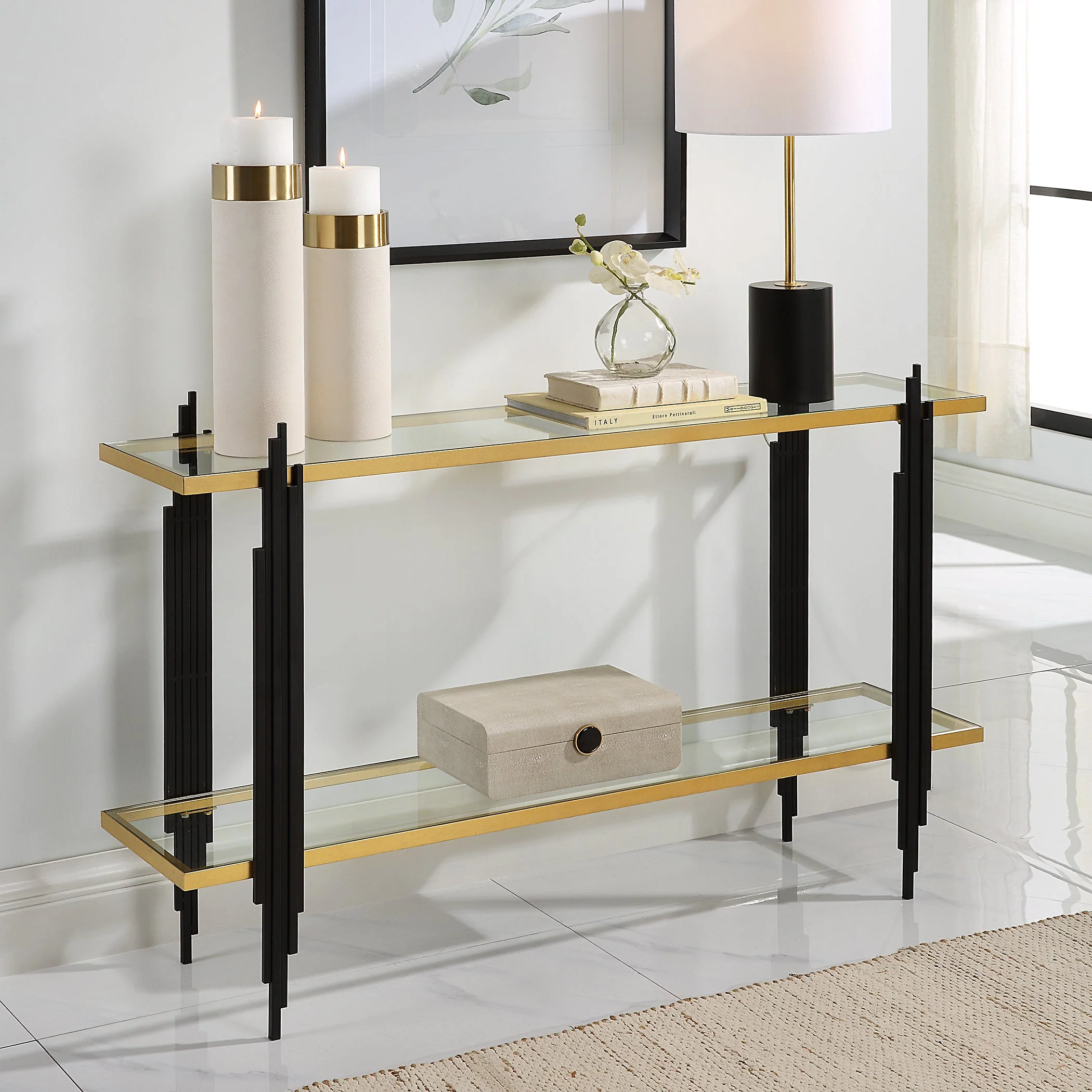 Uttermost Empire Cityscape Console Table - Image 3