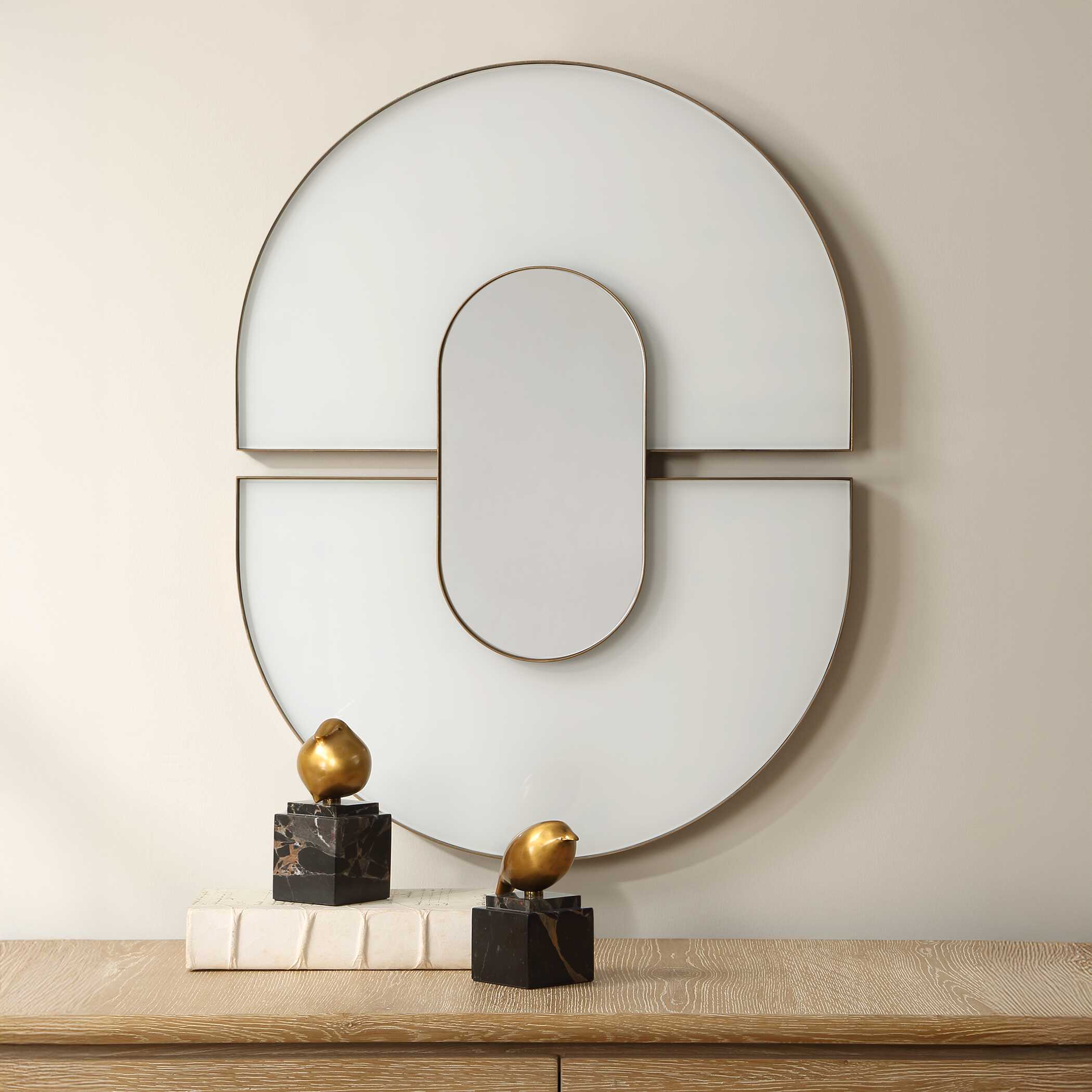 Uttermost Encase Modern White Oval Mirror - Image 2