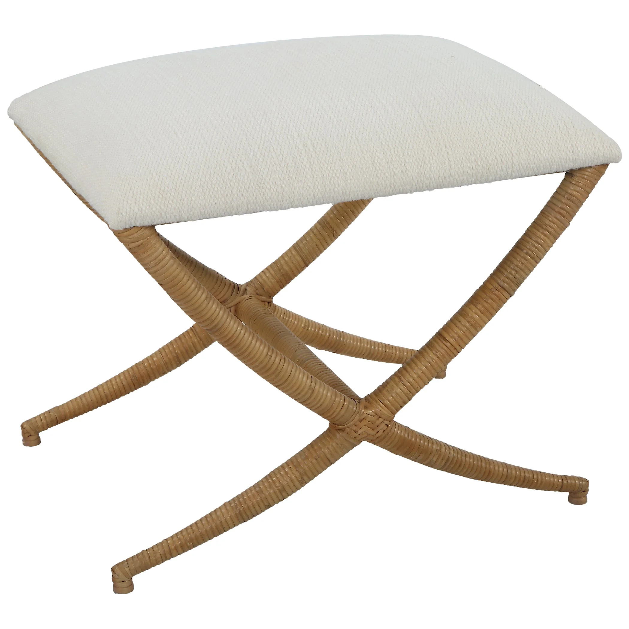 Uttermost Expedition White Fabric Small Bench - Image 5