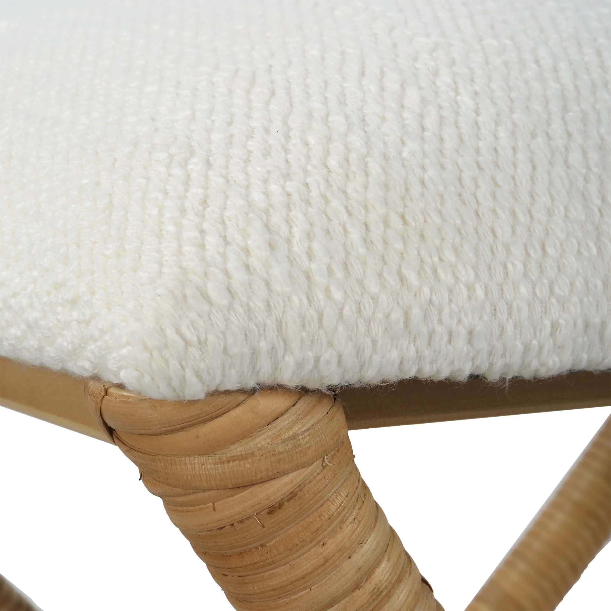 Uttermost Expedition White Fabric Small Bench - Image 6