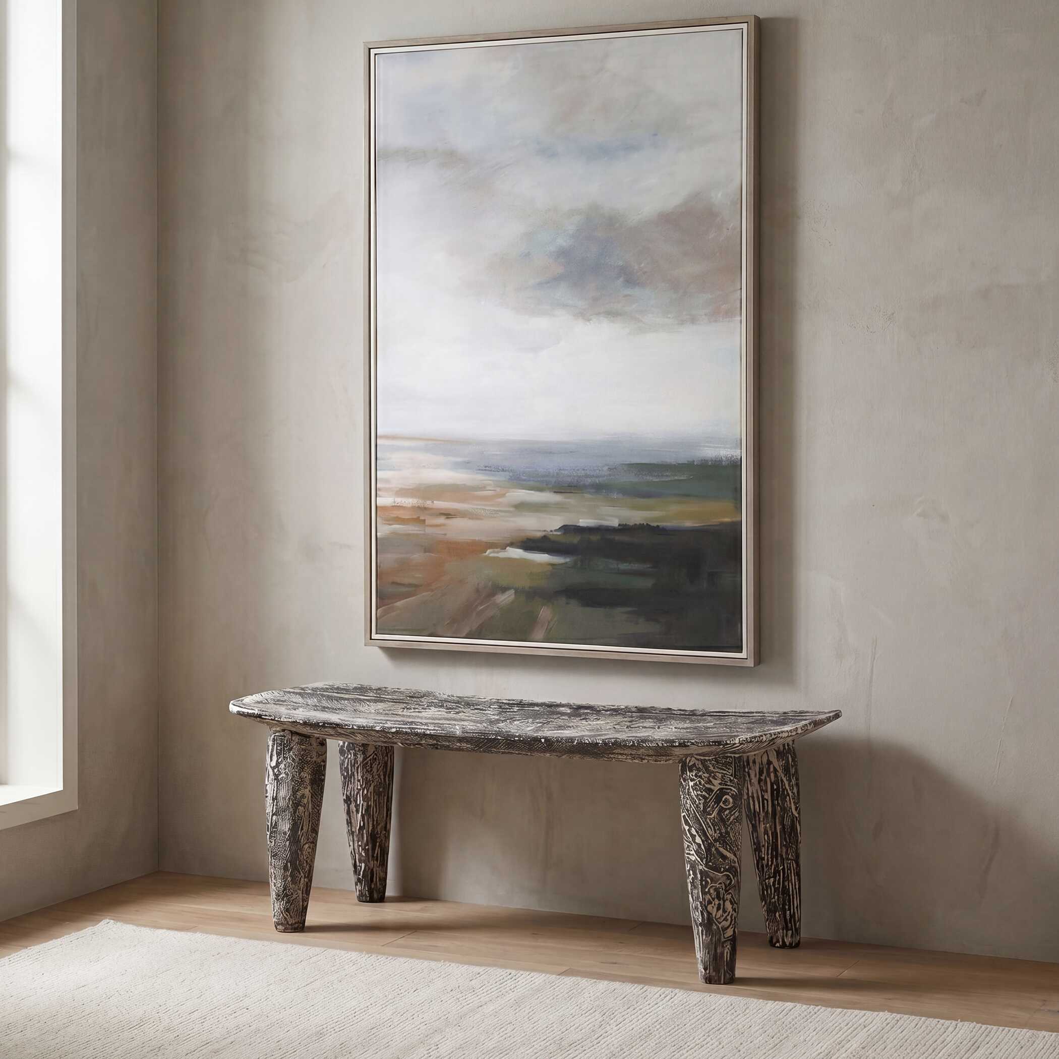 Uttermost Fade To Black Wood Bench - Image 2