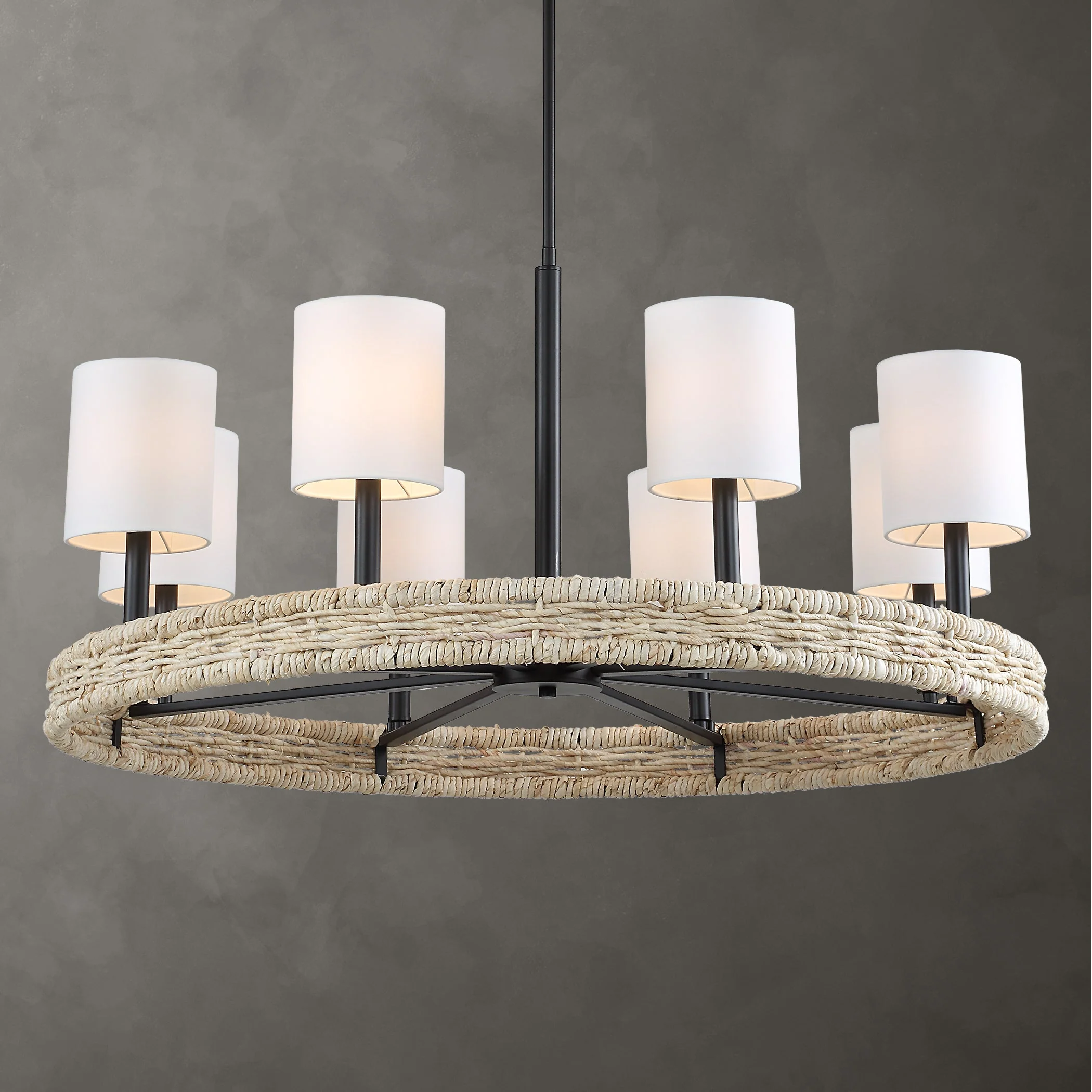 Uttermost Faiyam 8 Light Rattan Chandelier - Image 2