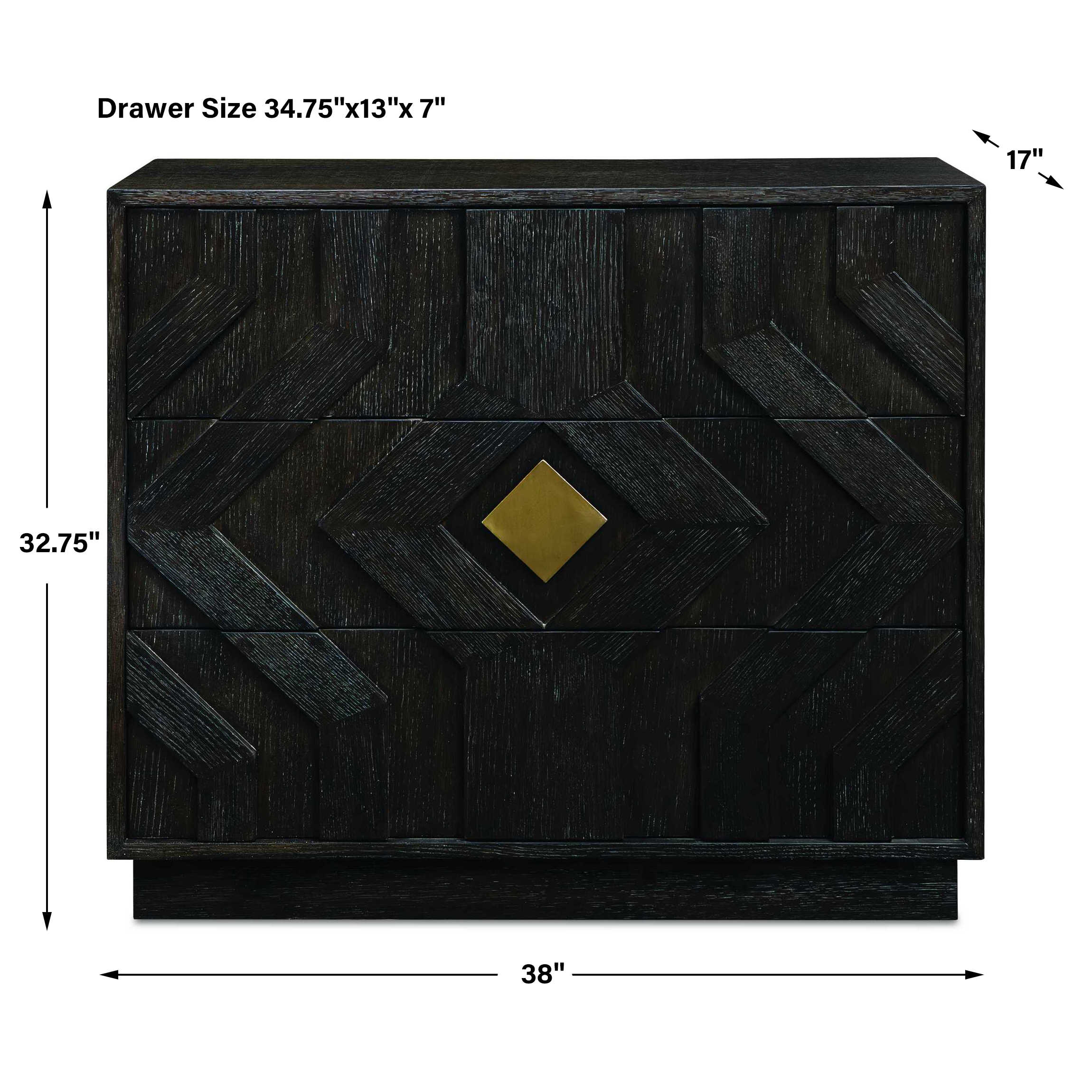 Uttermost Faulkner 3 Drawer Modern Chest - Image 3