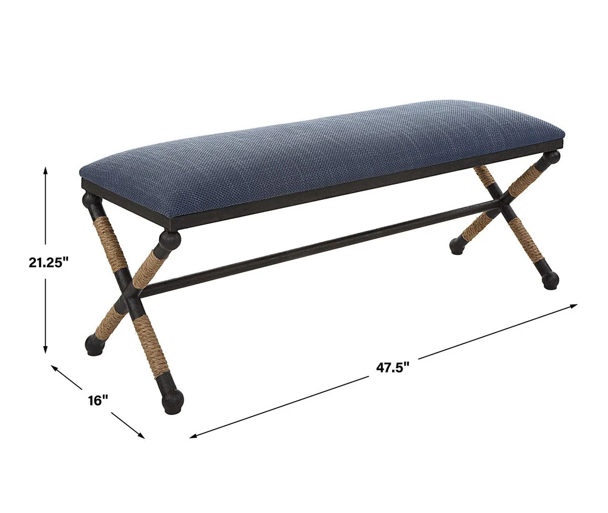 Uttermost Firth Bench, Navy - Image 9