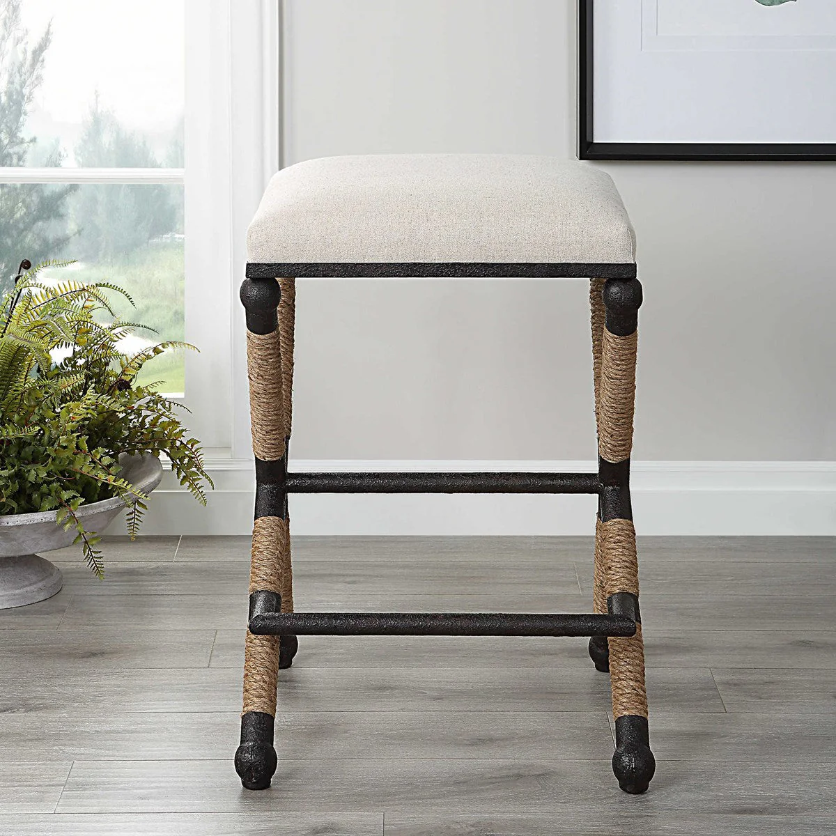 Uttermost Firth Counter Stool, Oatmeal - Image 3