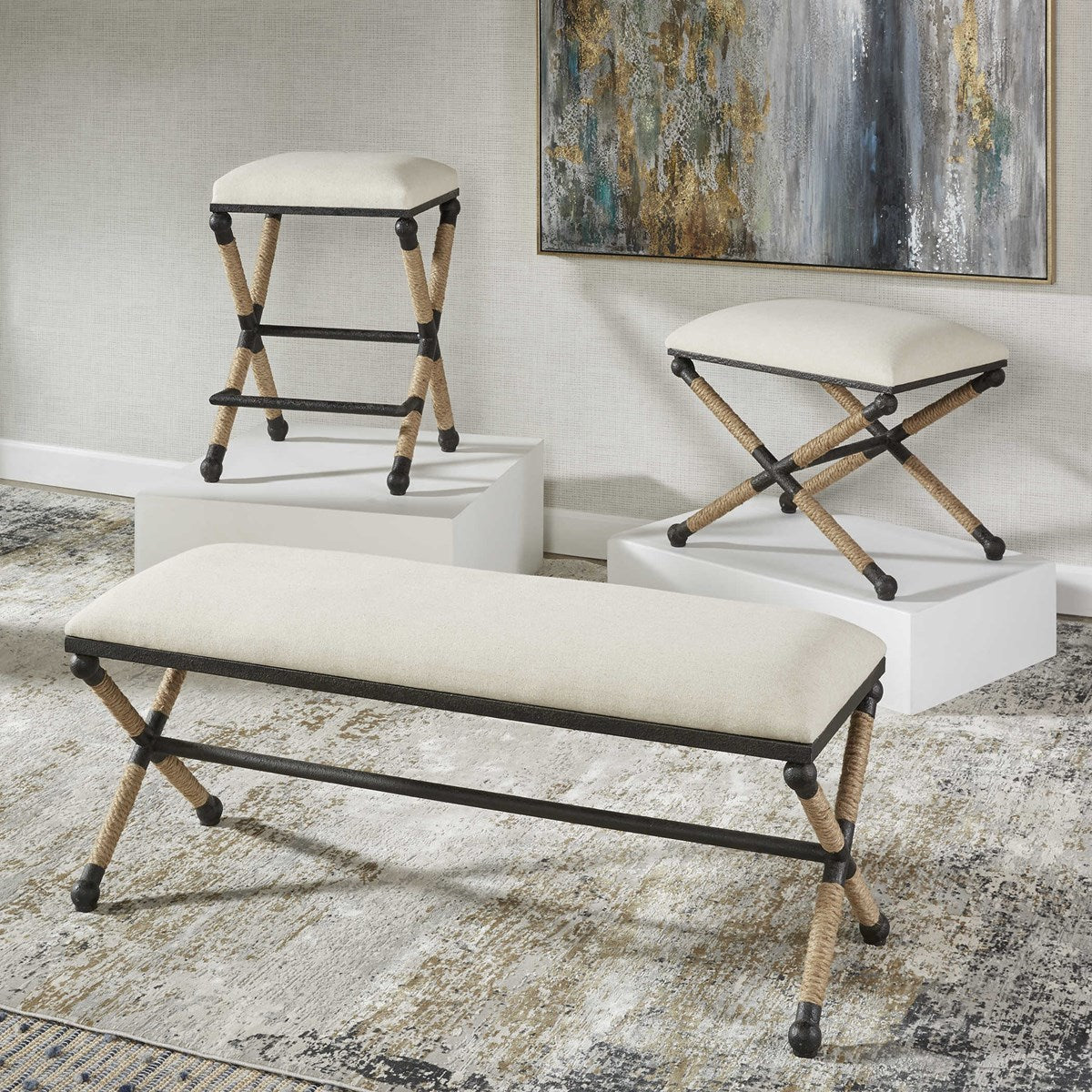 Uttermost Firth Counter Stool, Oatmeal - Image 5