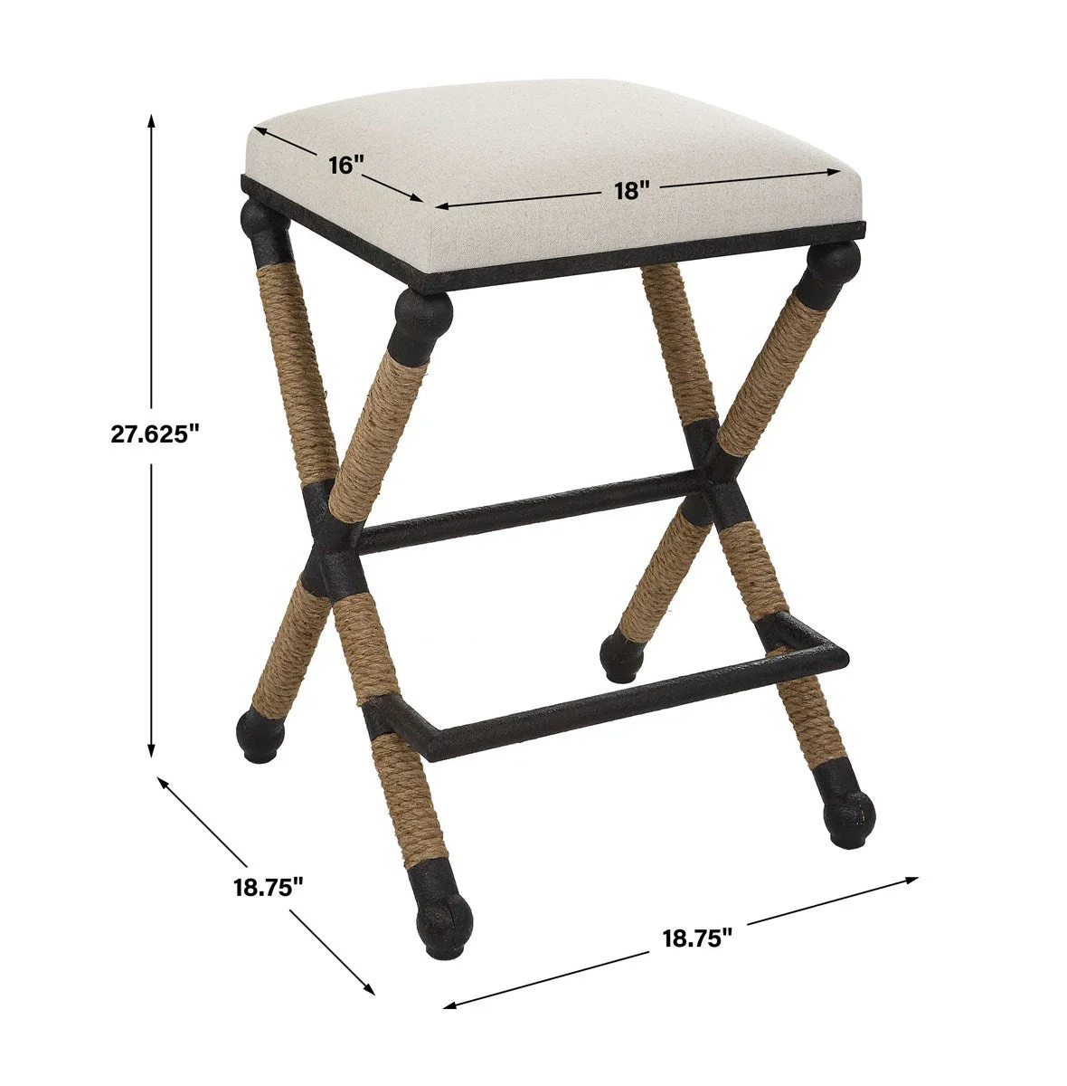 Uttermost Firth Counter Stool, Oatmeal - Image 9