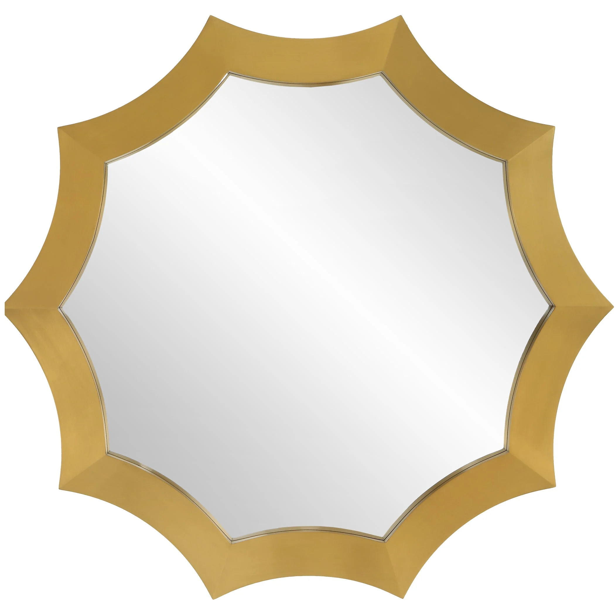 Uttermost Flare Brushed Brass Round Mirror - CLOSEOUT