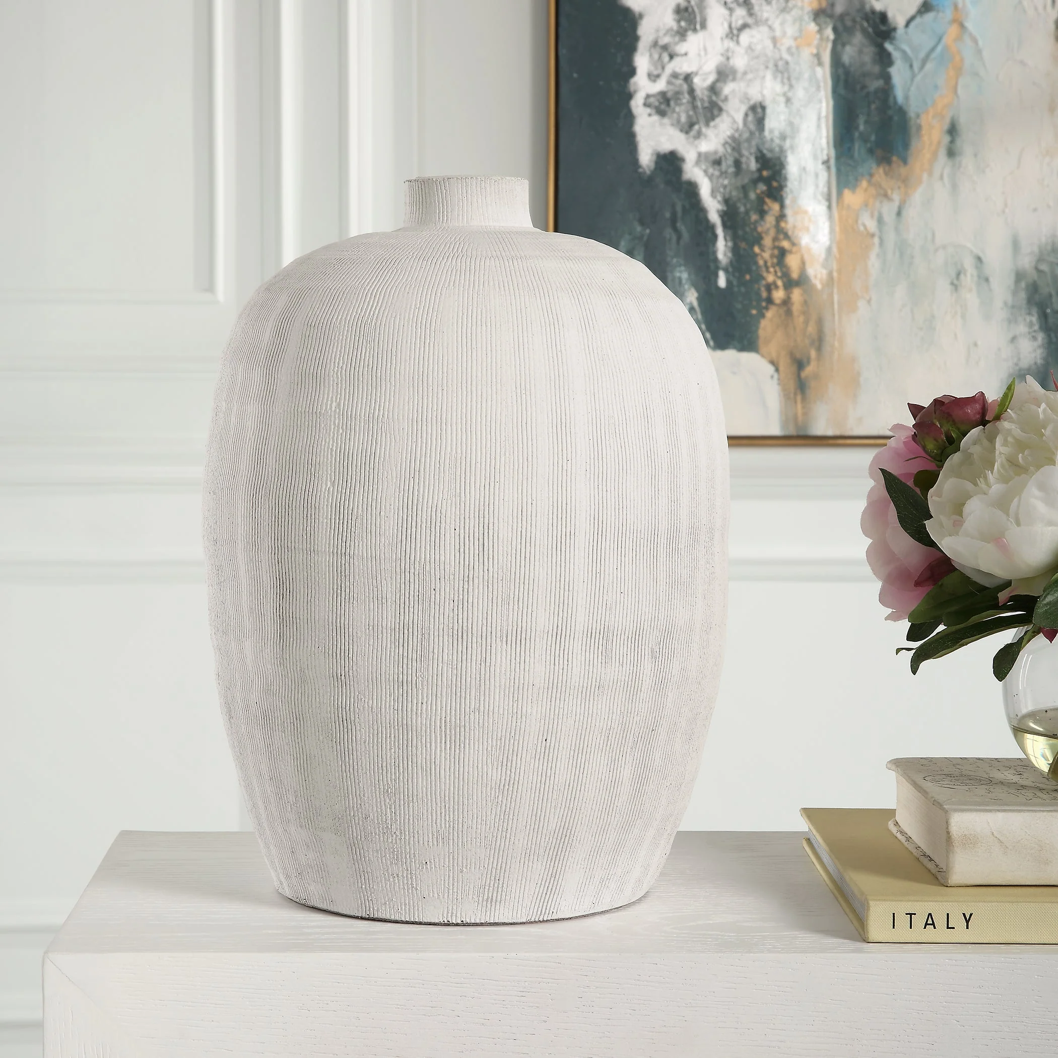 Uttermost Floreana Medium White Vase - Image 3