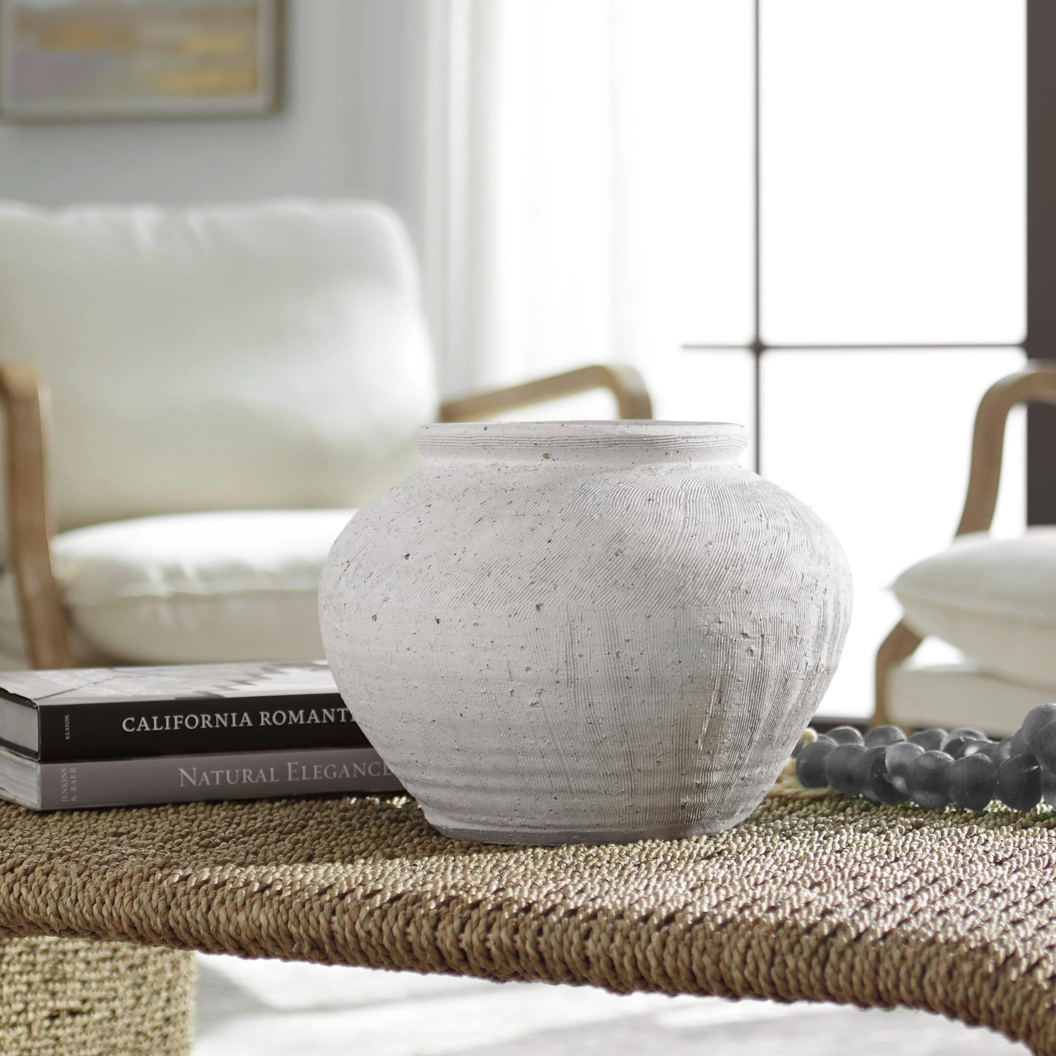 Uttermost Floreana Round White Vase - Image 5
