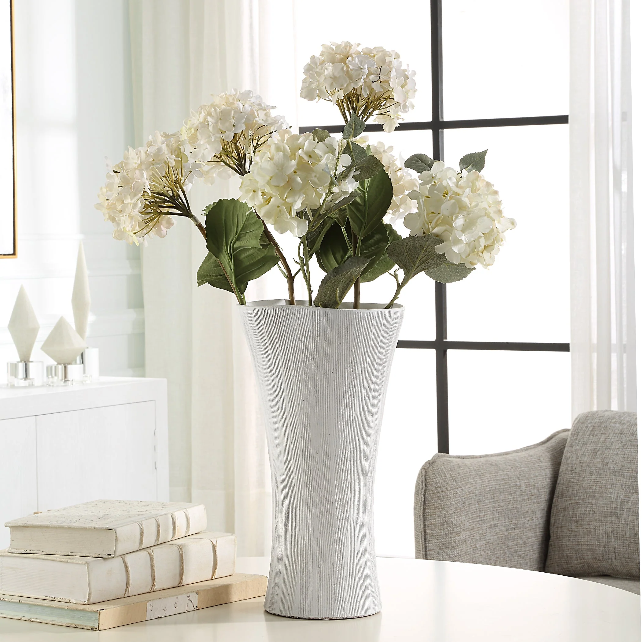 Uttermost Floreana Tall White Vase - Image 3
