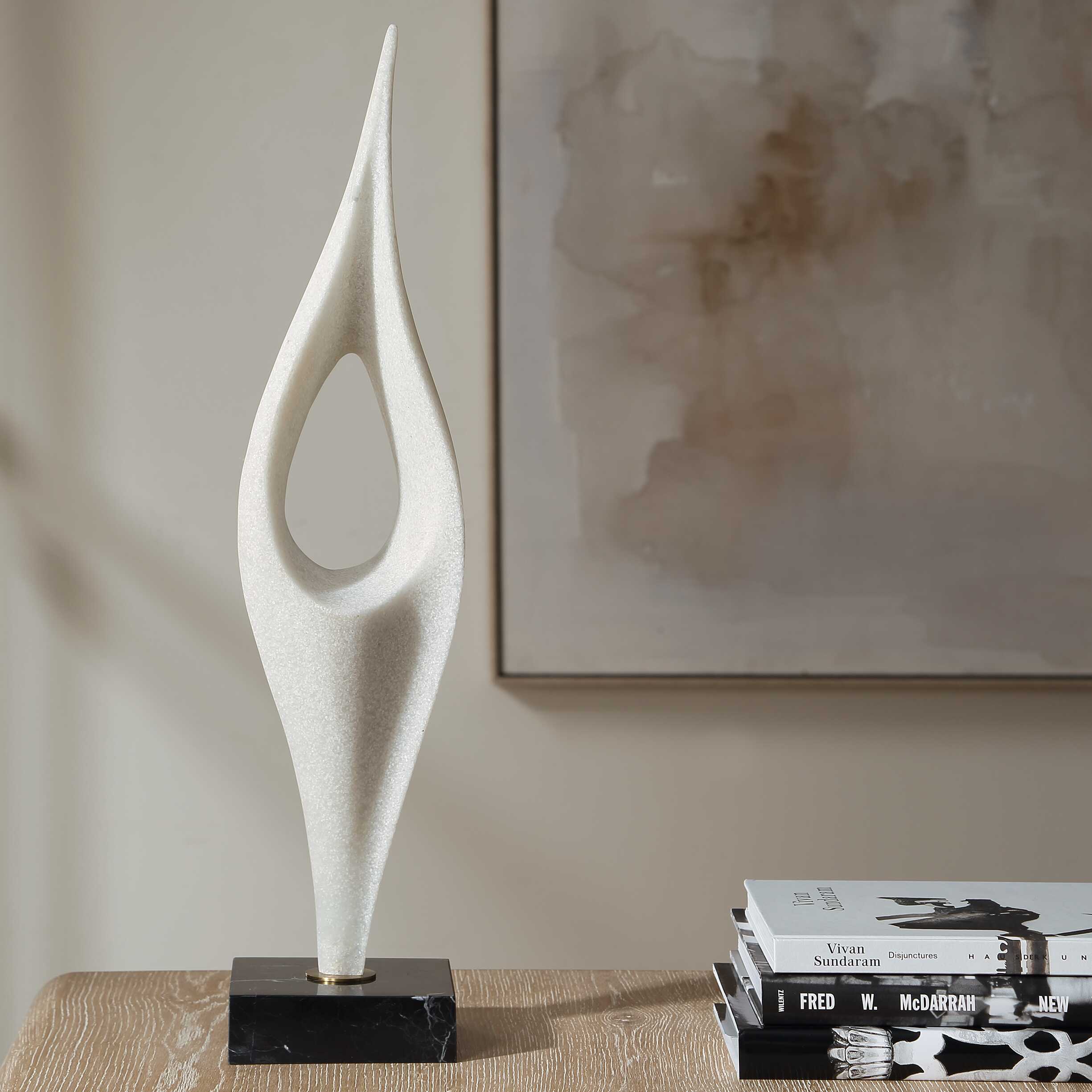 Uttermost Fluid Drop White Stone Sculpture - Image 3