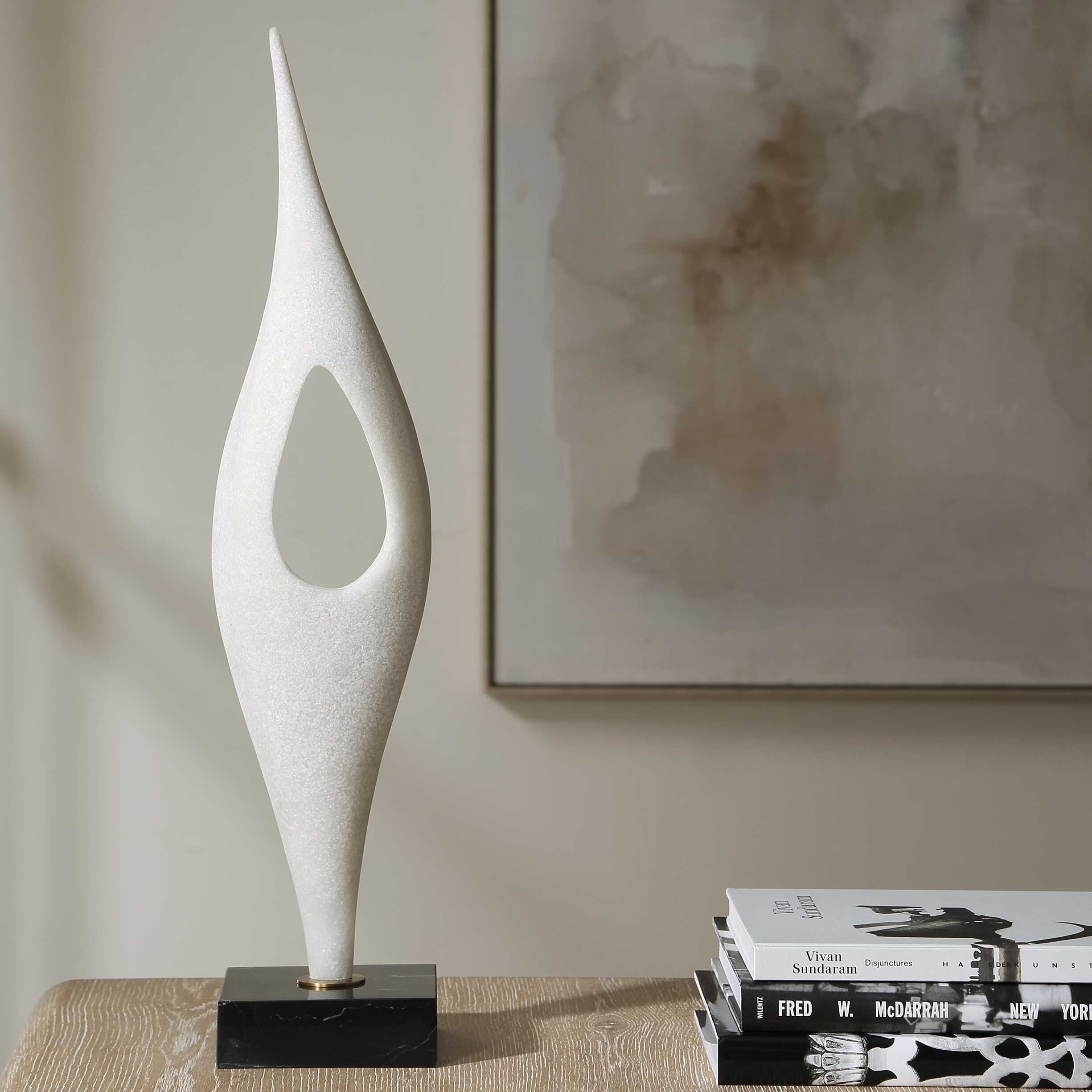 Uttermost Fluid Drop White Stone Sculpture - Image 4