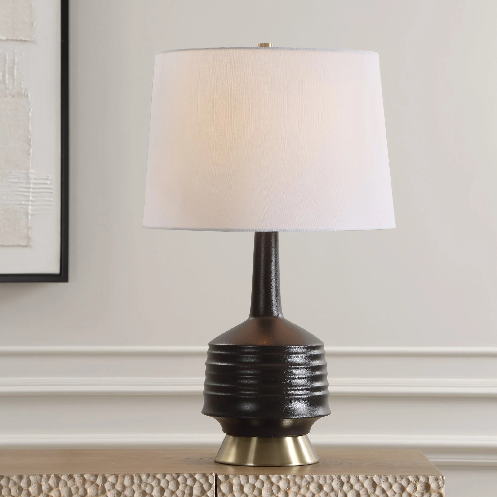 Uttermost Foster Black Glaze Table Lamp - Image 2