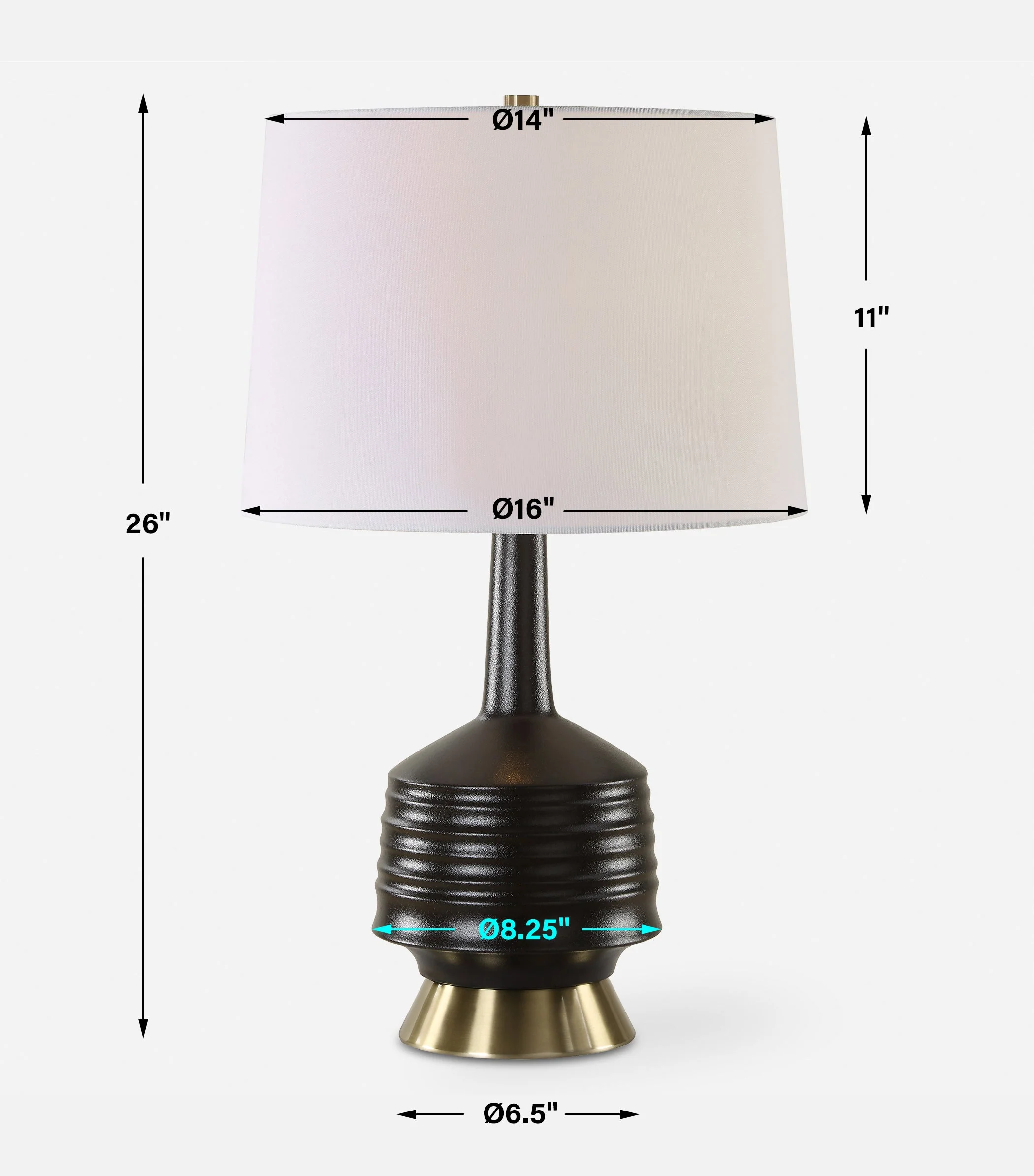 Uttermost Foster Black Glaze Table Lamp - Image 3